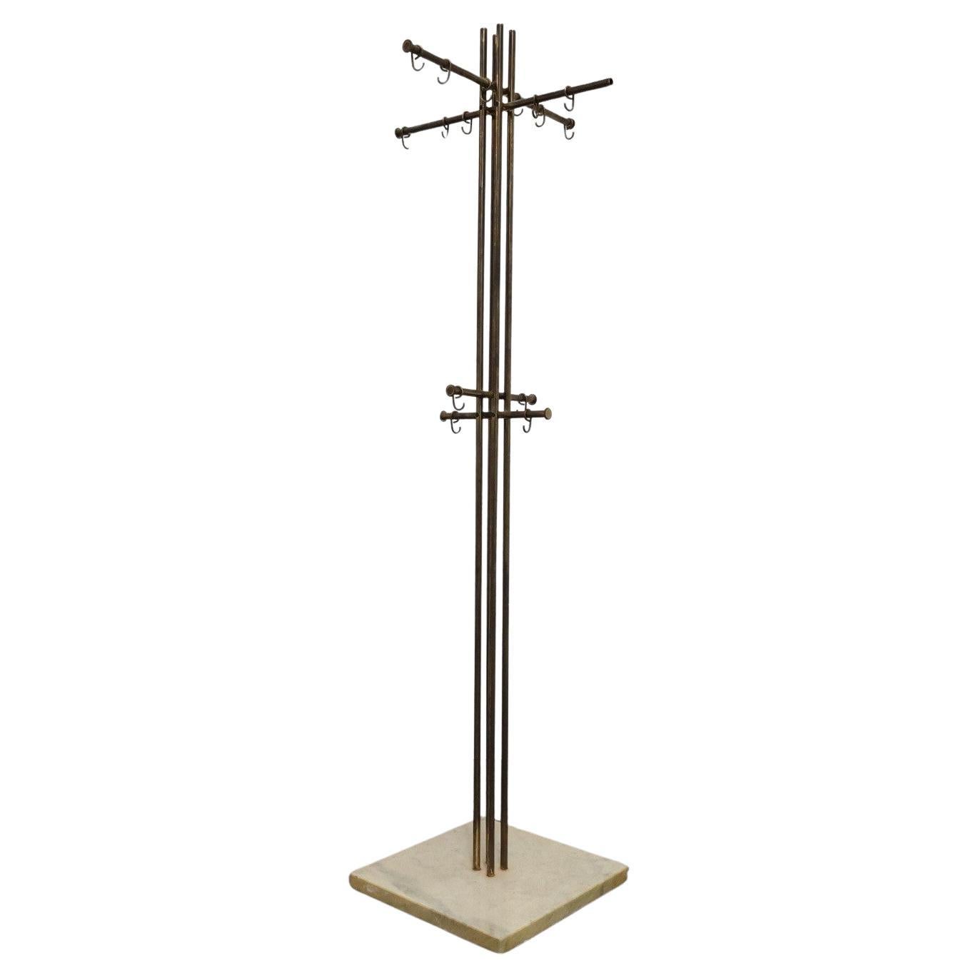 Renato Zevi International Metal art Appendiabiti Marmo Ottone Design 1970