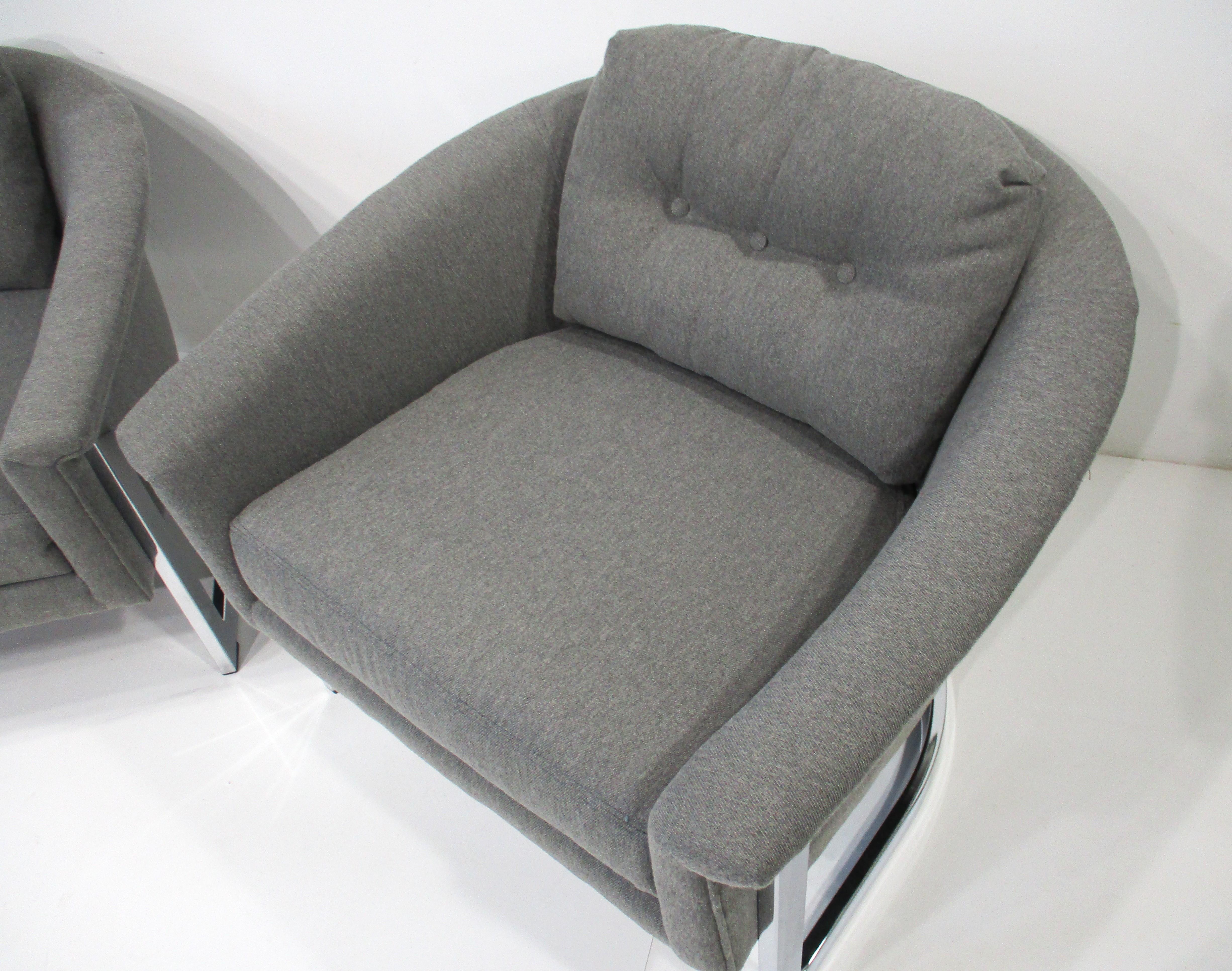 Chaises longues Renato Zevi pour Selig Italie dans le style de Milo Baughman en vente 3