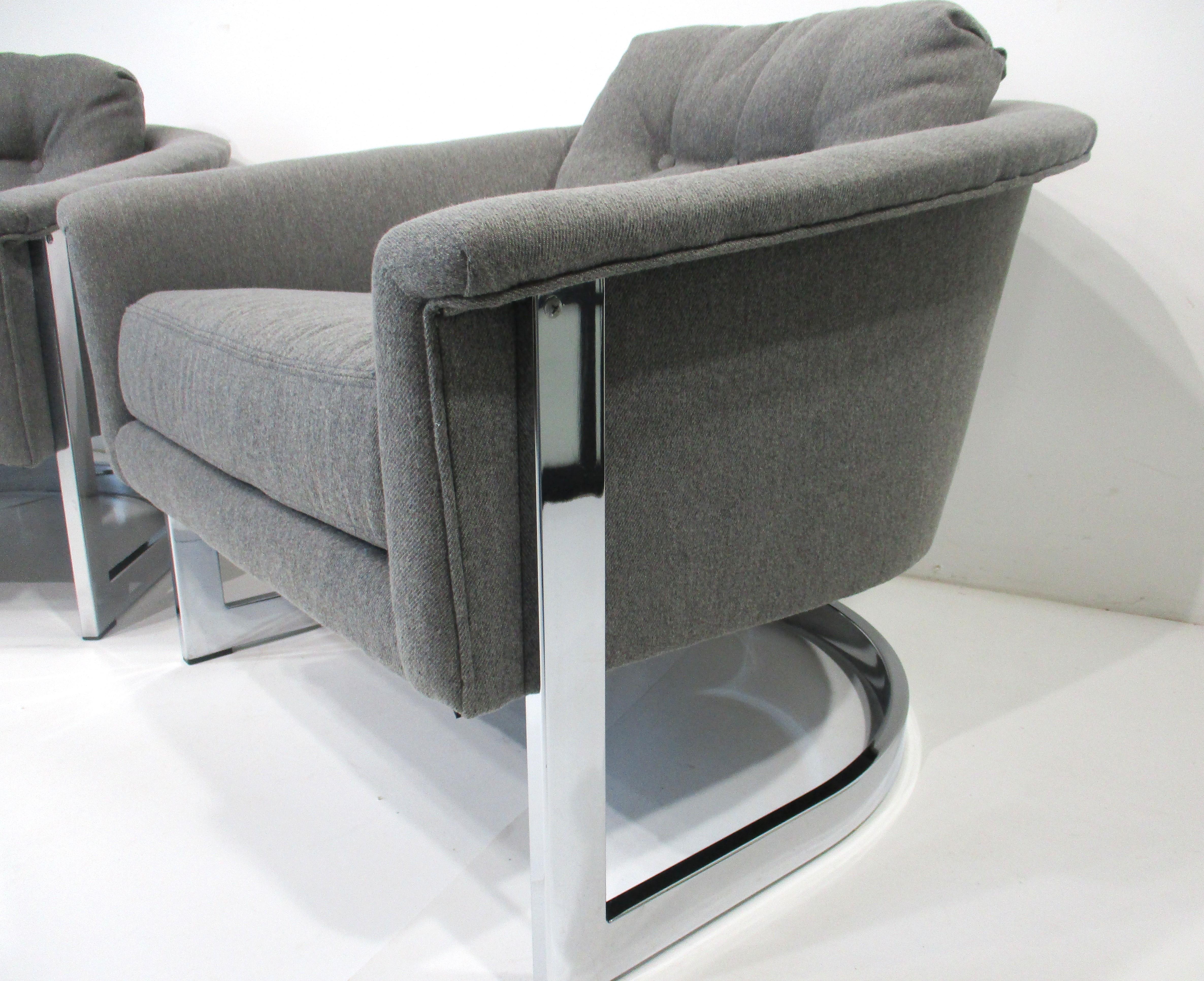 Chaises longues Renato Zevi pour Selig Italie dans le style de Milo Baughman en vente 4
