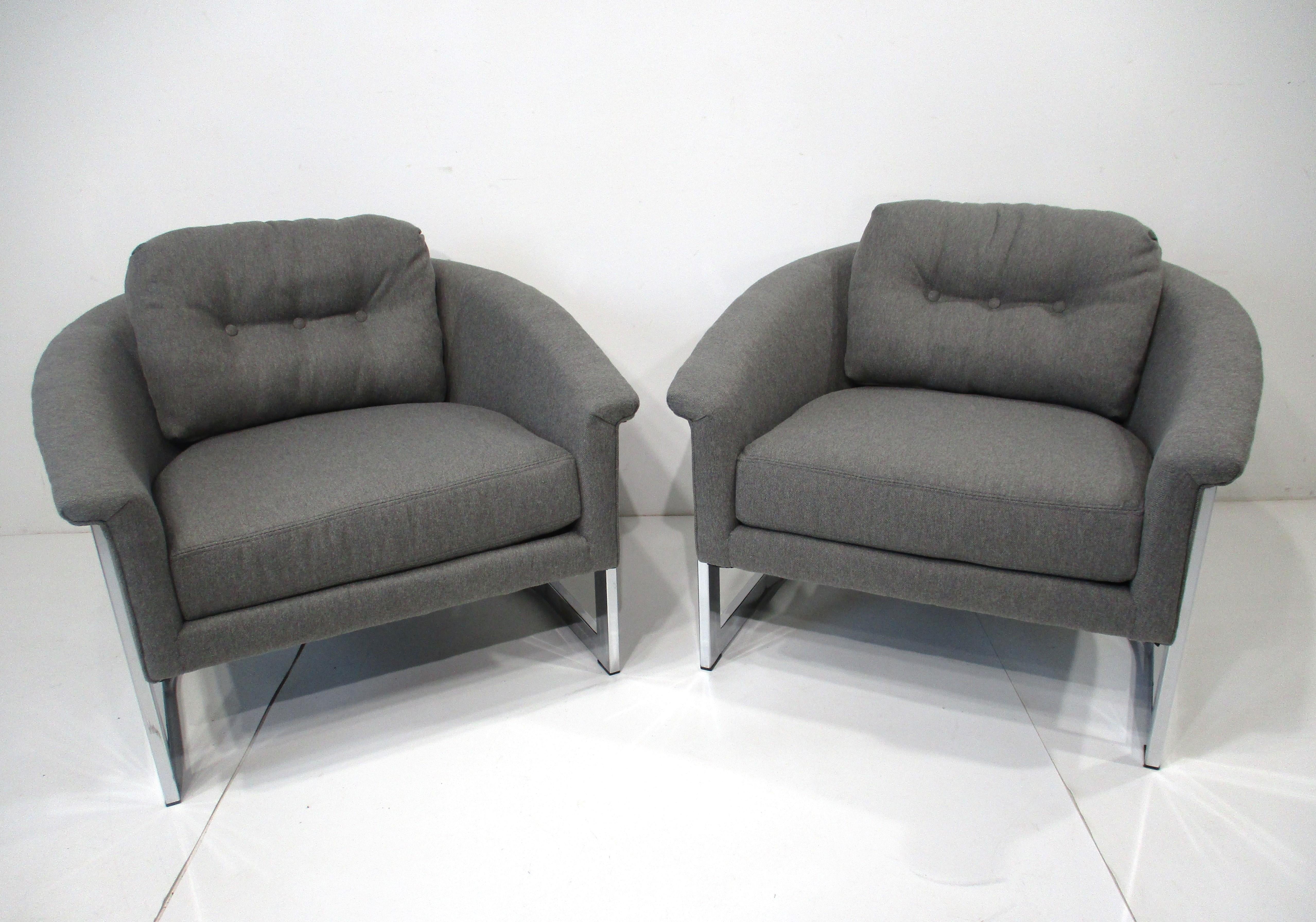 Chaises longues Renato Zevi pour Selig Italie dans le style de Milo Baughman en vente 7