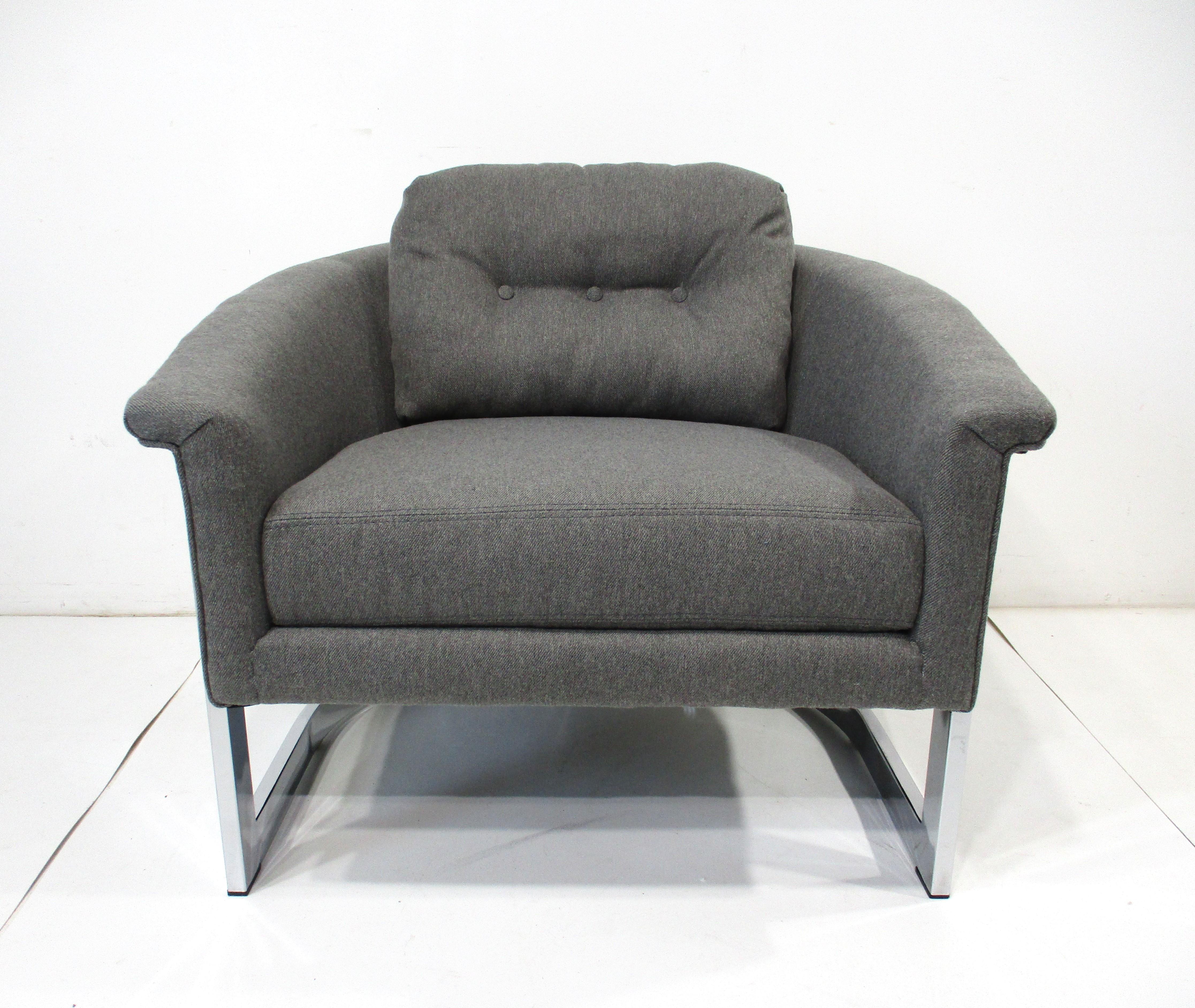 Mid-Century Modern Chaises longues Renato Zevi pour Selig Italie dans le style de Milo Baughman en vente