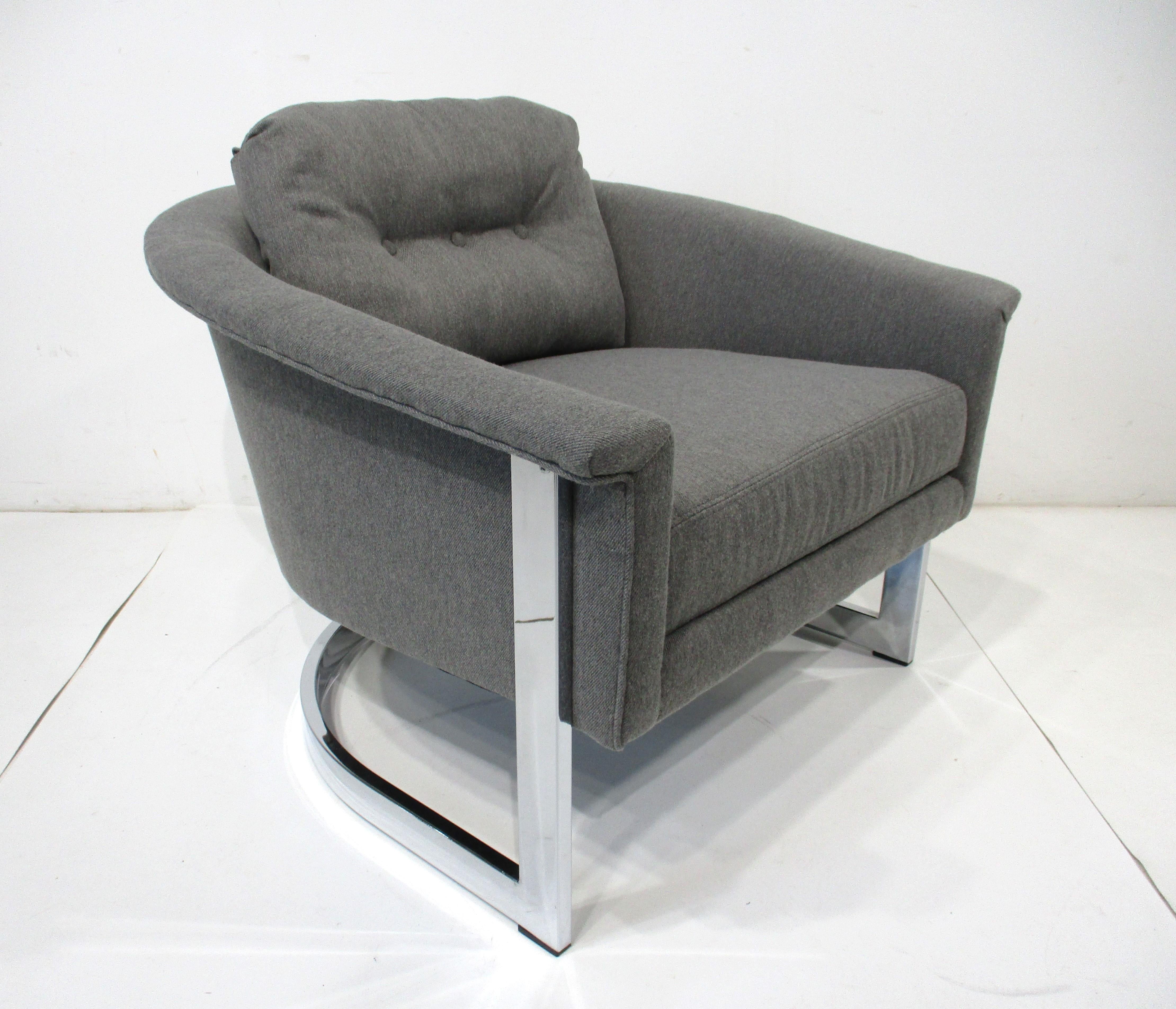 Chaises longues Renato Zevi pour Selig Italie dans le style de Milo Baughman en vente 1