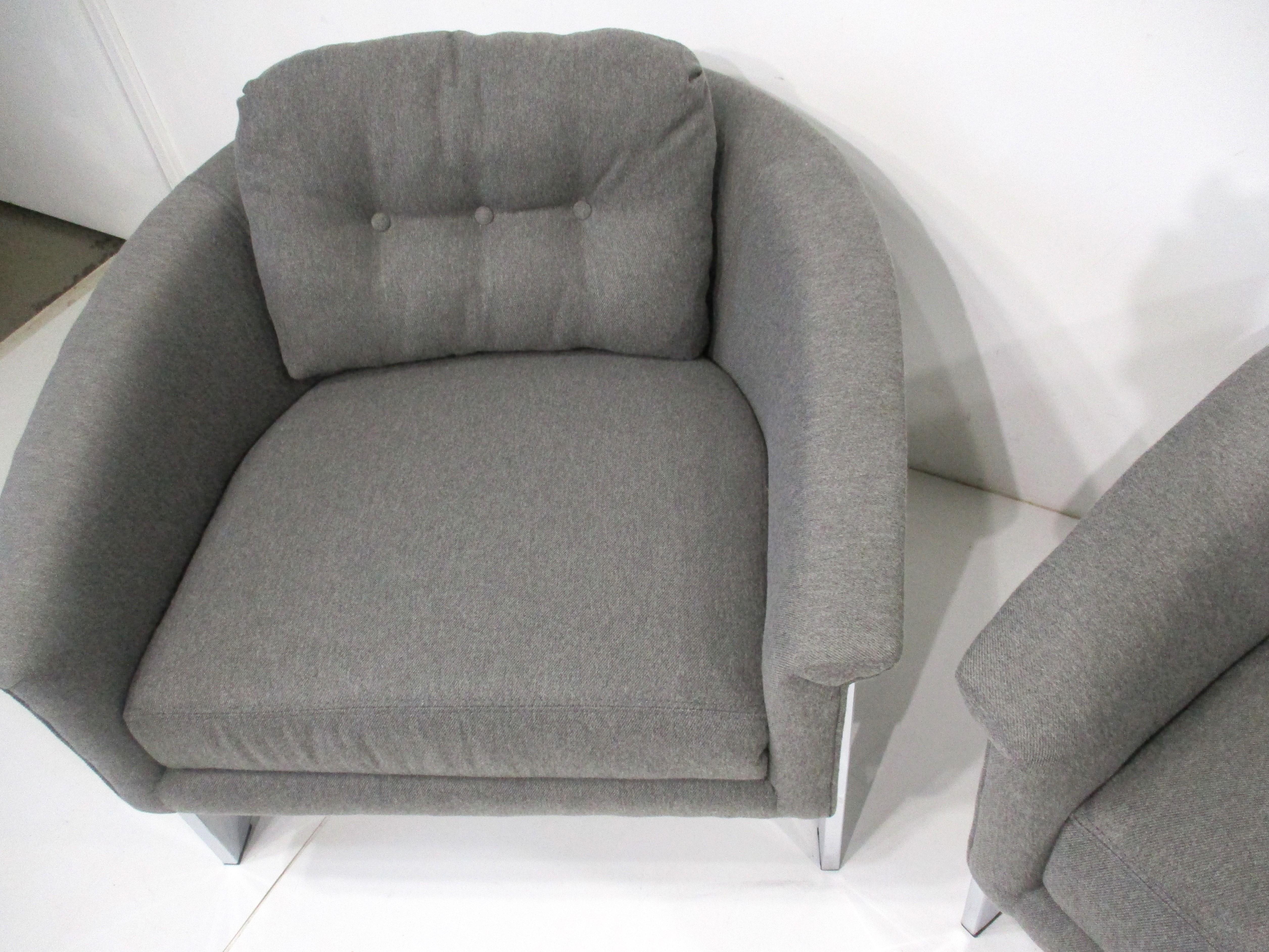 Chaises longues Renato Zevi pour Selig Italie dans le style de Milo Baughman en vente 2
