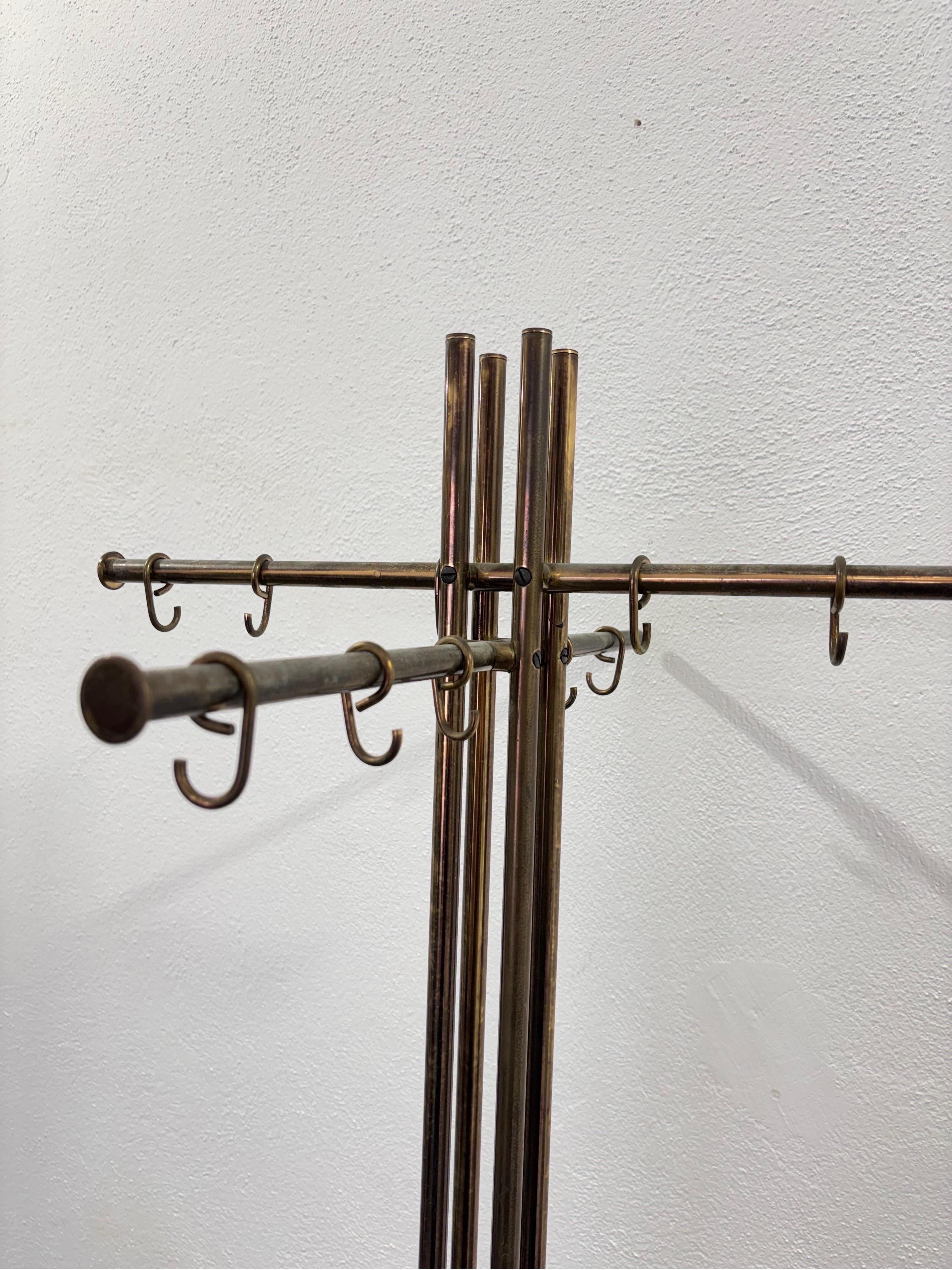 Renato Zevi Metalarte Appendiabiti Marmo E Ottone Design Modernariato in vendita 5