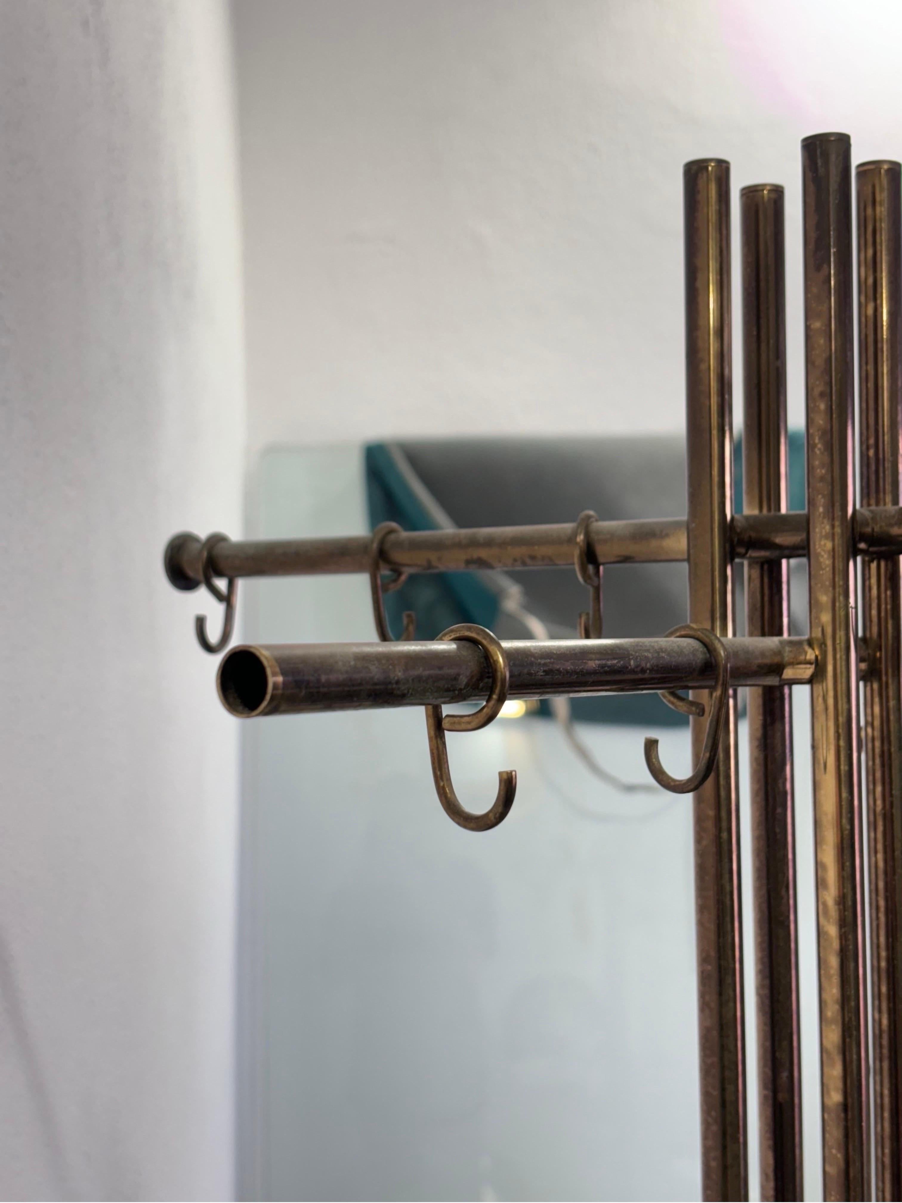 Renato Zevi Metalarte Appendiabiti Marmo E Ottone Design Modernariato in vendita 2