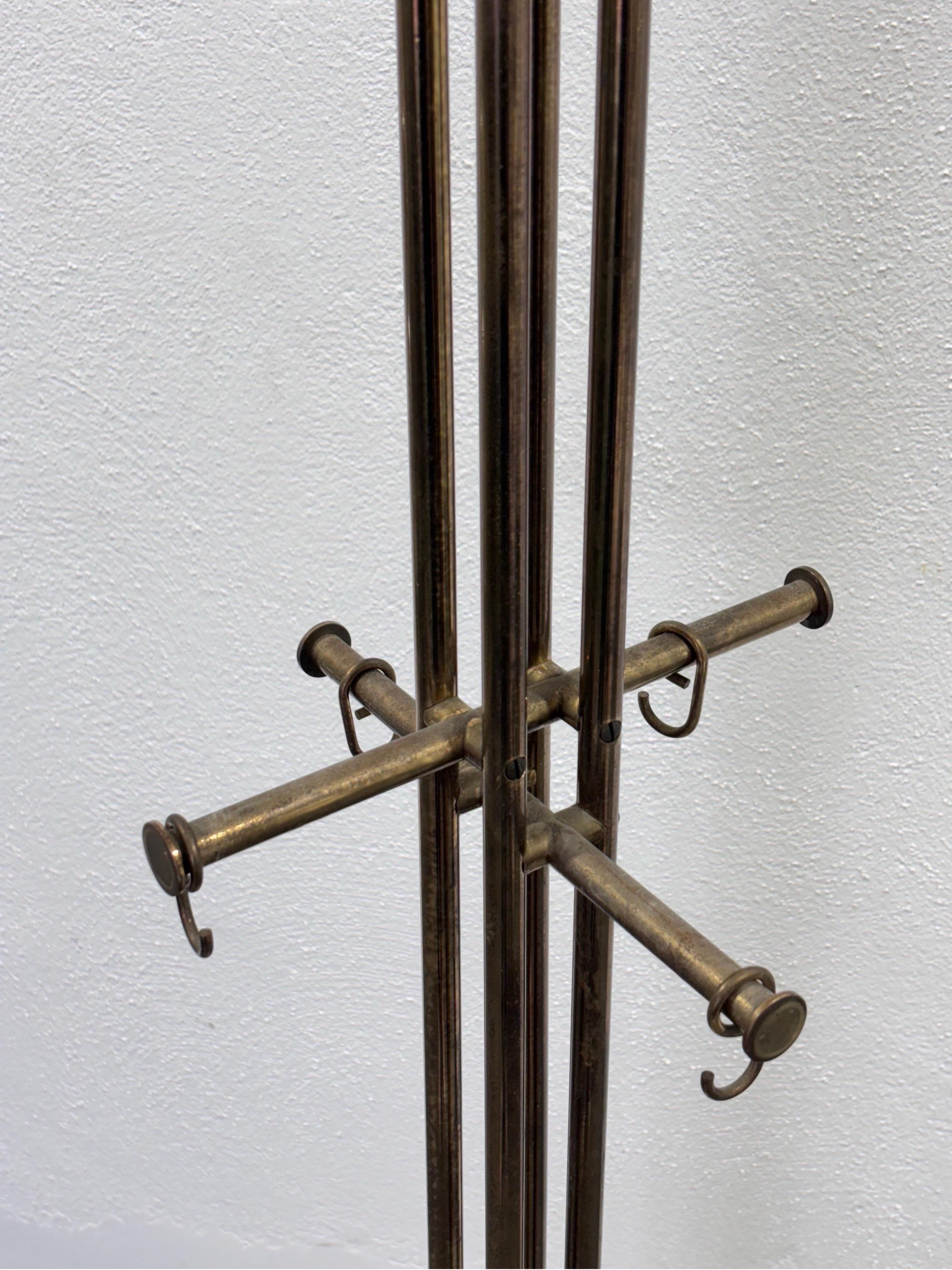 Renato Zevi Metalarte Appendiabiti Marmo E Ottone Design Modernariato in vendita 3