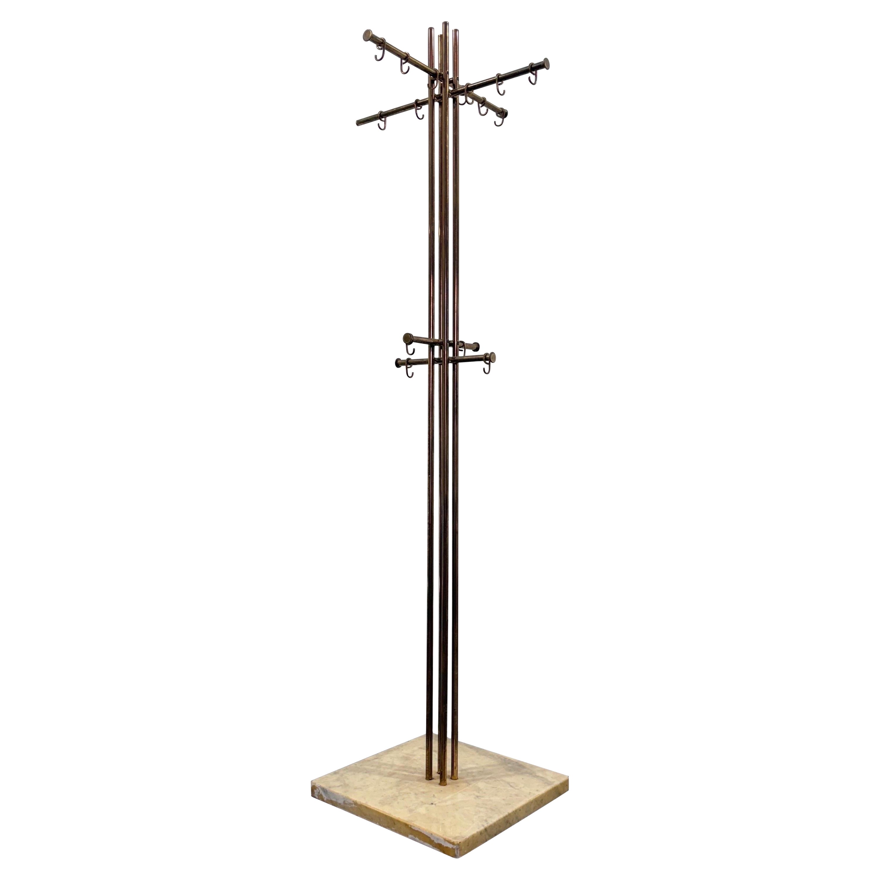 Renato Zevi Metalarte Appendiabiti Marmo E Ottone Design Modernariato