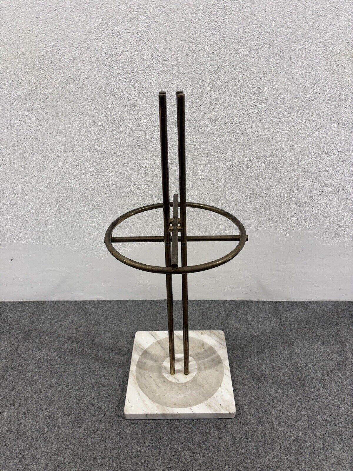 Late 20th Century Renato Zevi Metalarte Umbrella Stand Marble And Brass Design Modernism For Sale
