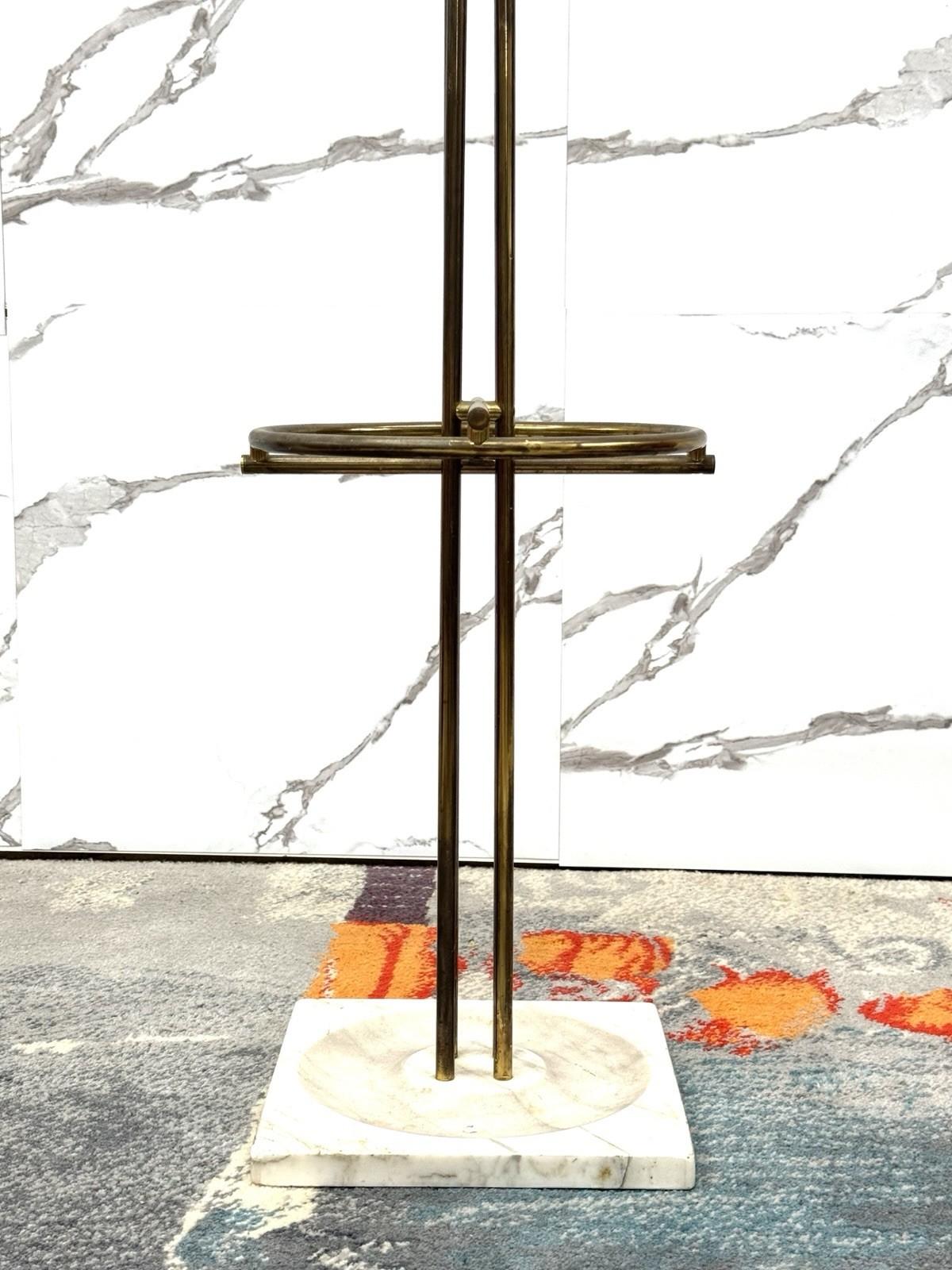 Renato Zevi Metalarte Regenschirmständer aus Marmor und Messing Modernes Design (Late 20th Century) im Angebot