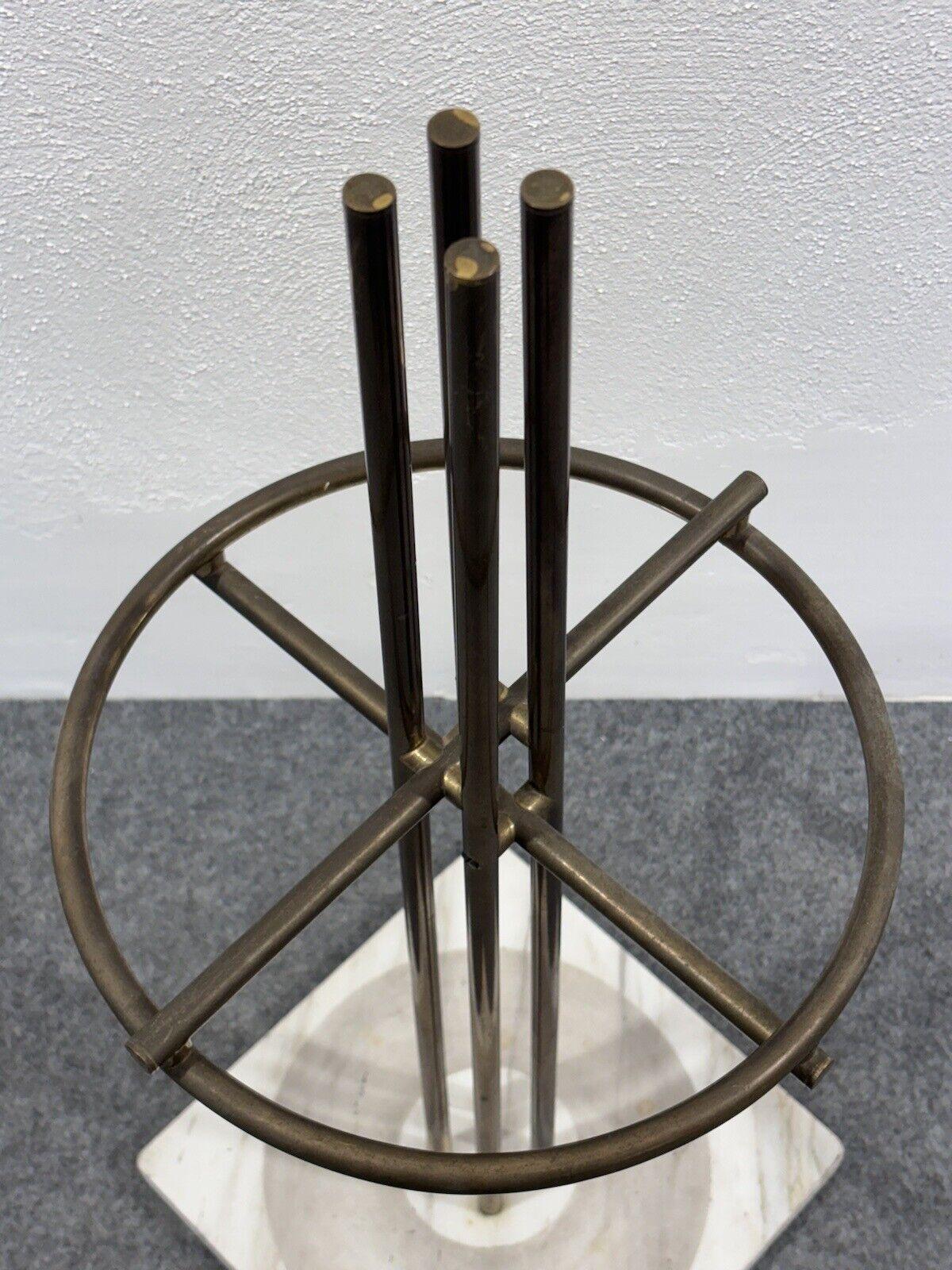 Renato Zevi Metalarte Umbrella Stand Marble And Brass Design Modernism For Sale 2