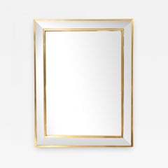 Renato Zevi Pair of Metal and Brass Midcentury Italian Wall Mirrors, 1970