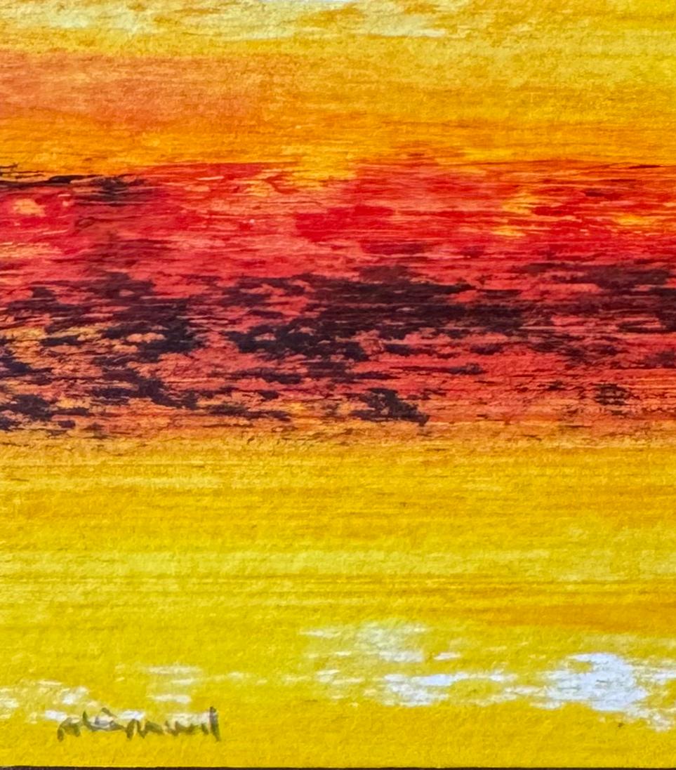 Senza titolo (Composizione con giallo, rosso e nero) - Painting di Renaud Allirand