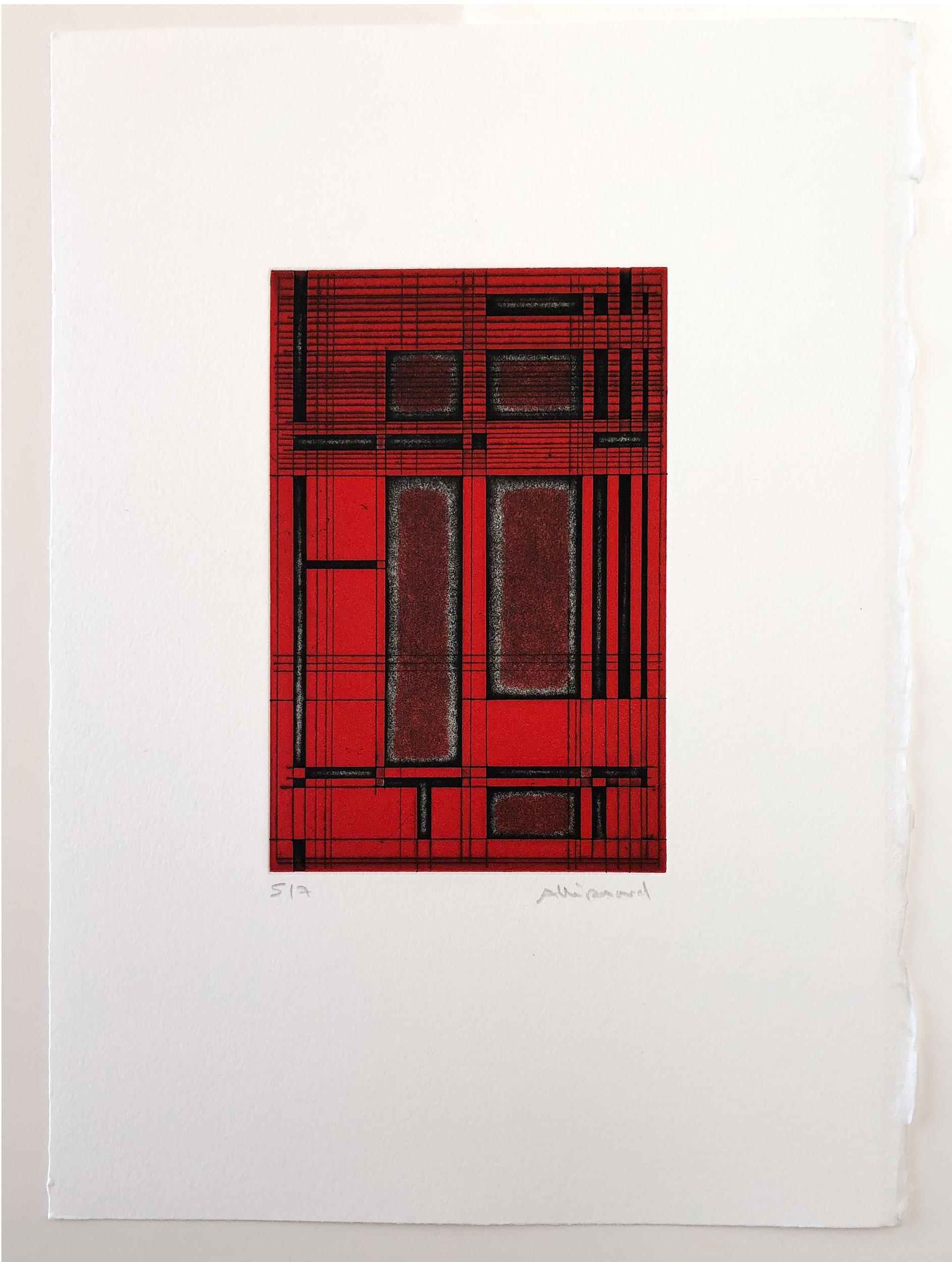 Composition Red #7 - Print by Renaud Allirand