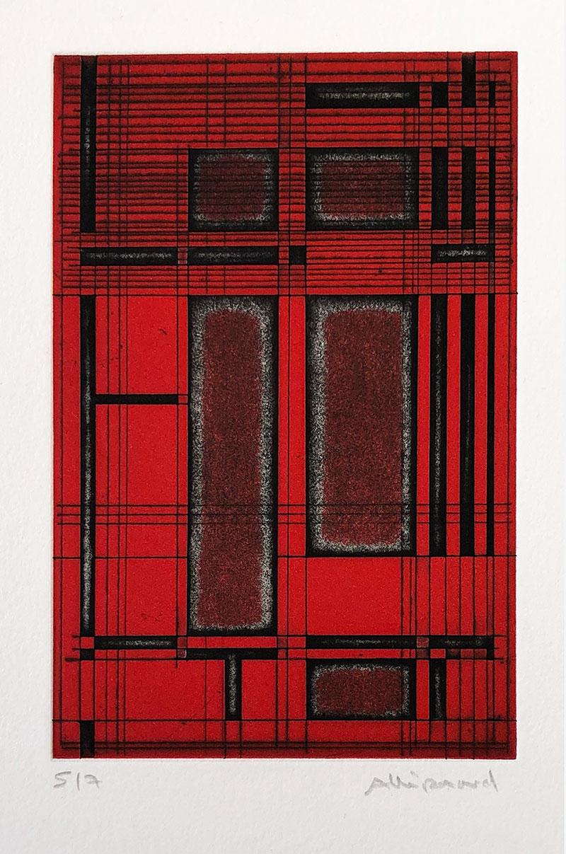 Renaud Allirand Abstract Print - Composition Red #7