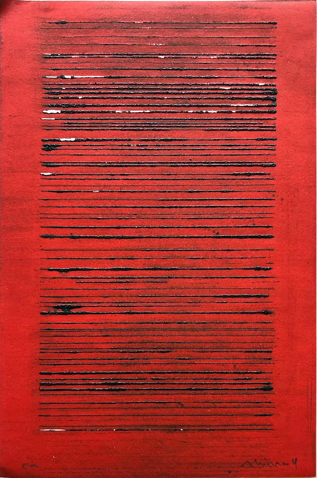 Renaud Allirand Abstract Print – Rot-Rote Komposition XXI