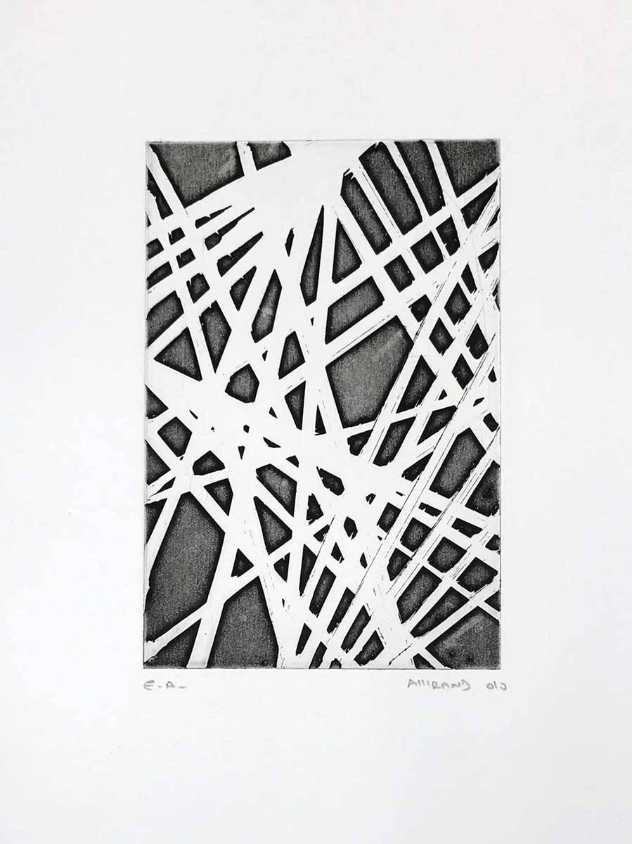 Renaud Allirand Abstract Print - Untitled etching #124