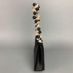 RENAUD PELLEGRINO Black Satin Beaded Evening Handbag