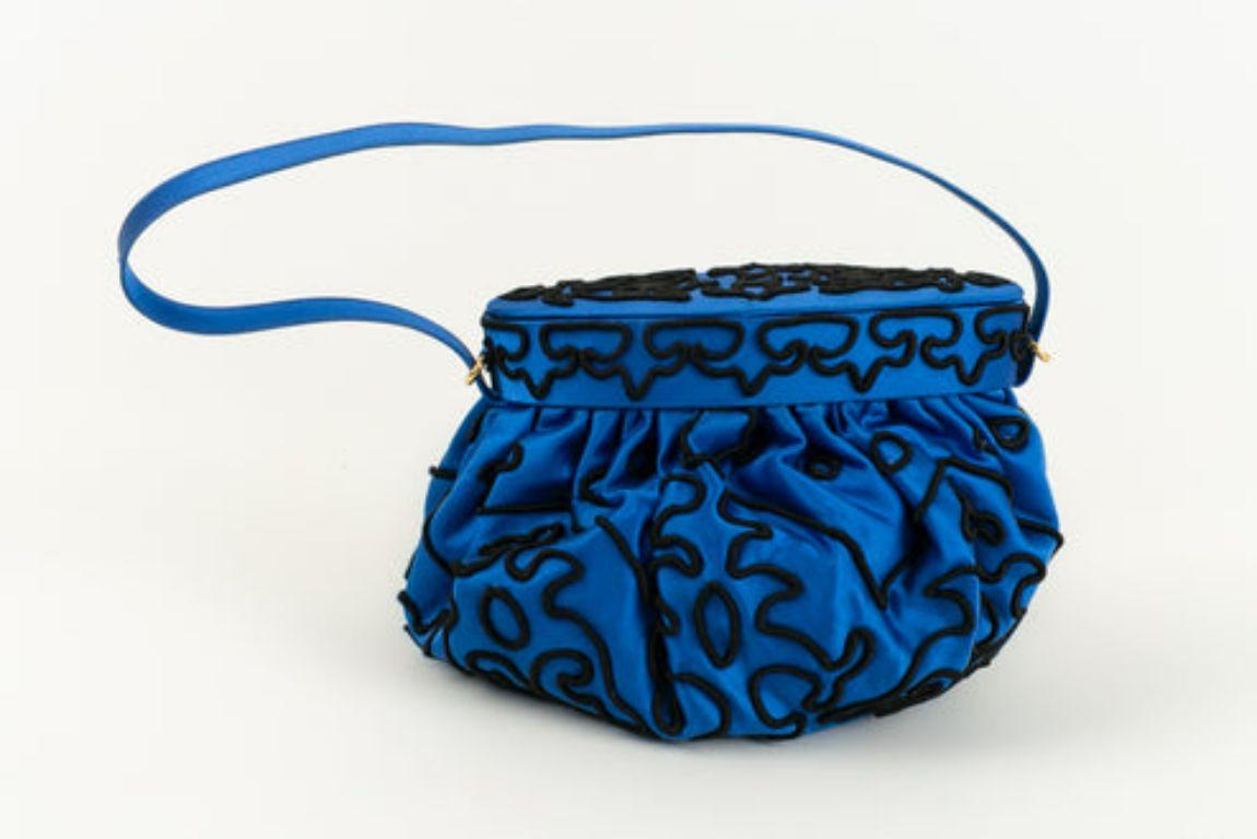 Renaud Pellegrino Blue Silk Bag In Excellent Condition For Sale In SAINT-OUEN-SUR-SEINE, FR