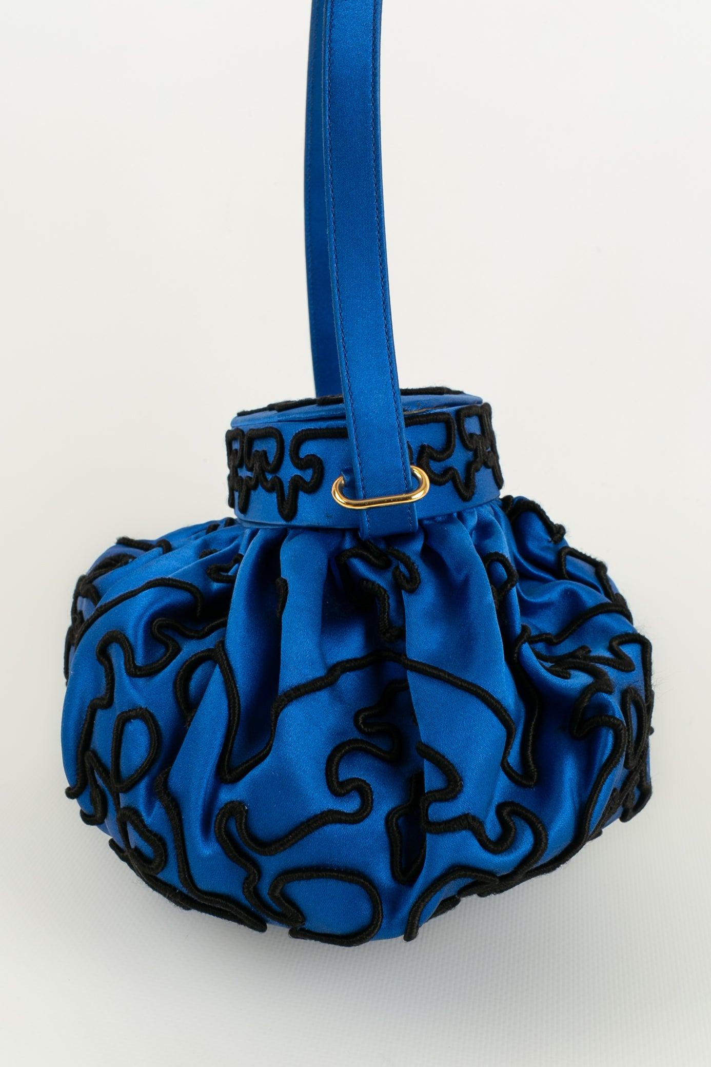 Renaud Pellegrino Blue Silk Bag For Sale 1