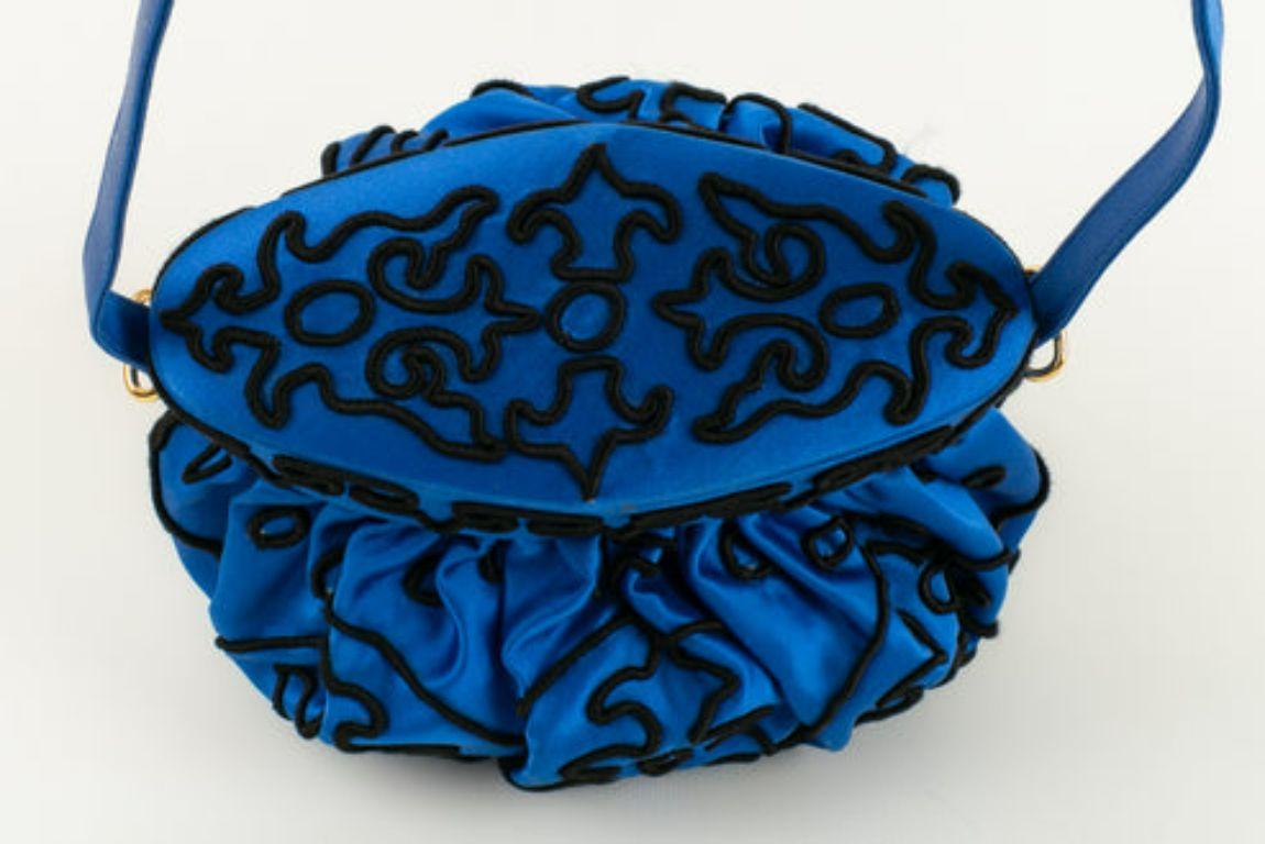 Renaud Pellegrino Blue Silk Bag For Sale 2