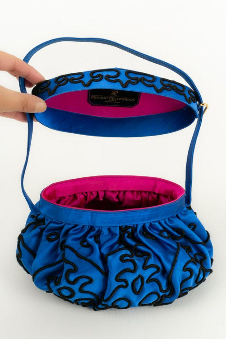 Renaud Pellegrino Blue Silk Bag For Sale 3