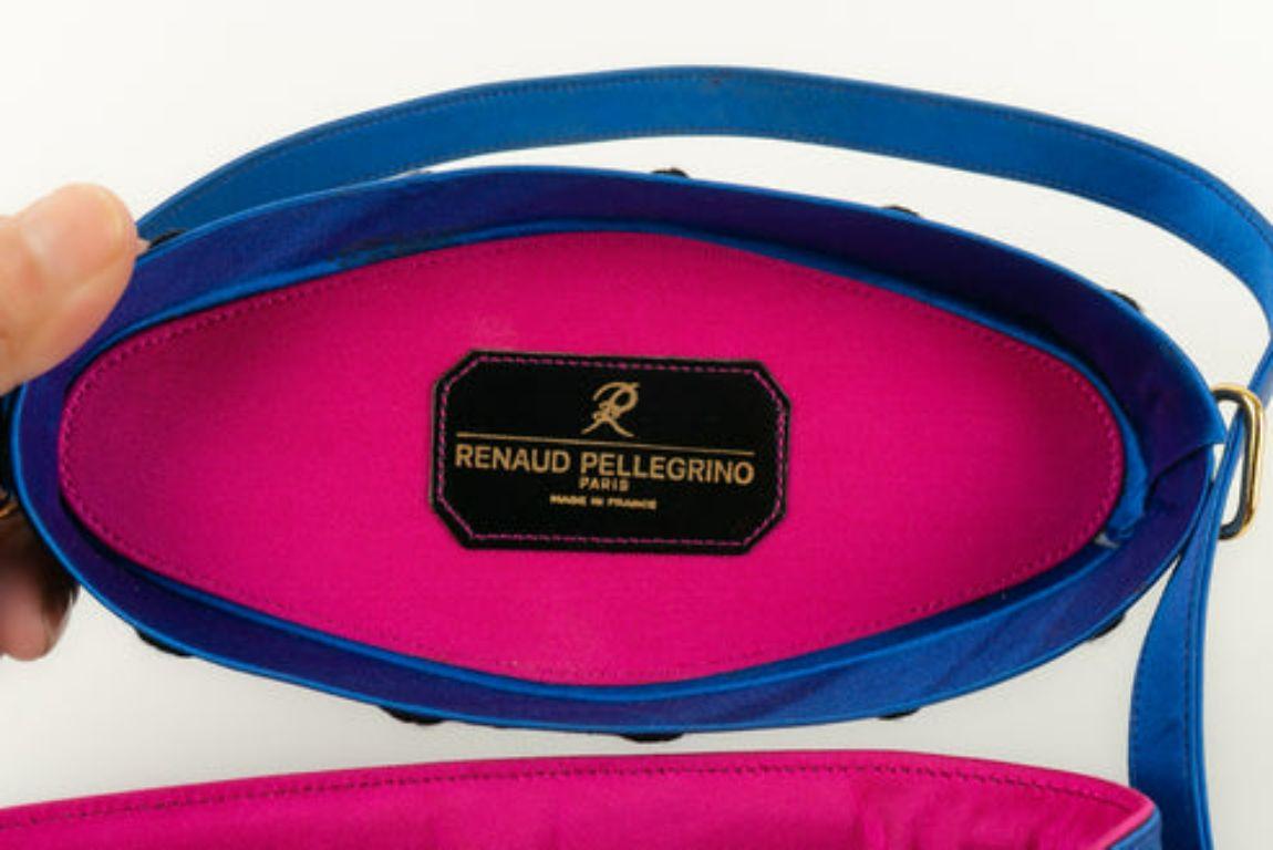 Renaud Pellegrino Blue Silk Bag For Sale 5
