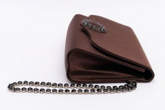Renaud Pellegrino Brown Satin Clutch