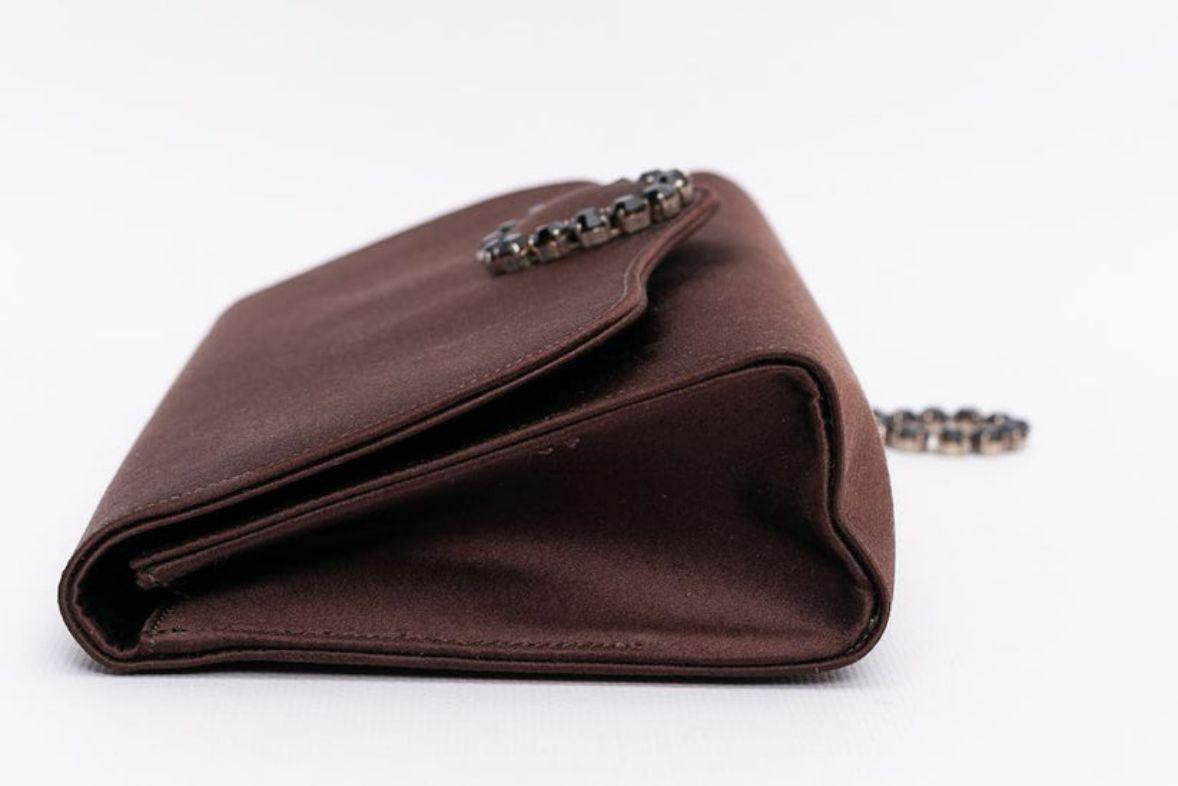 Women's Renaud Pellegrino Brown Satin Clutch For Sale