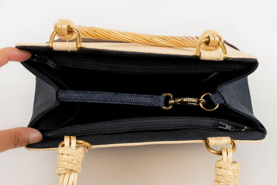 Renaud Pellegrino Handbag in Panama Straw For Sale 2