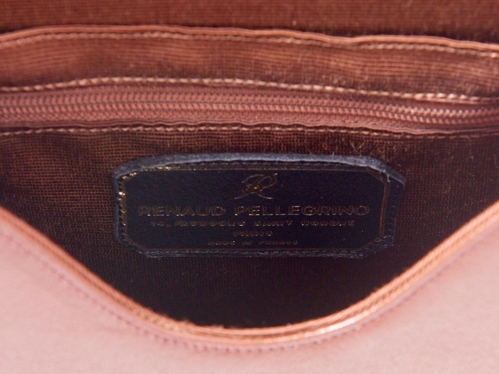 Brown Renaud Pellegrino Leopard Pattern Handbag