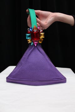 Renaud Pellegrino purple and green jewel evening bag