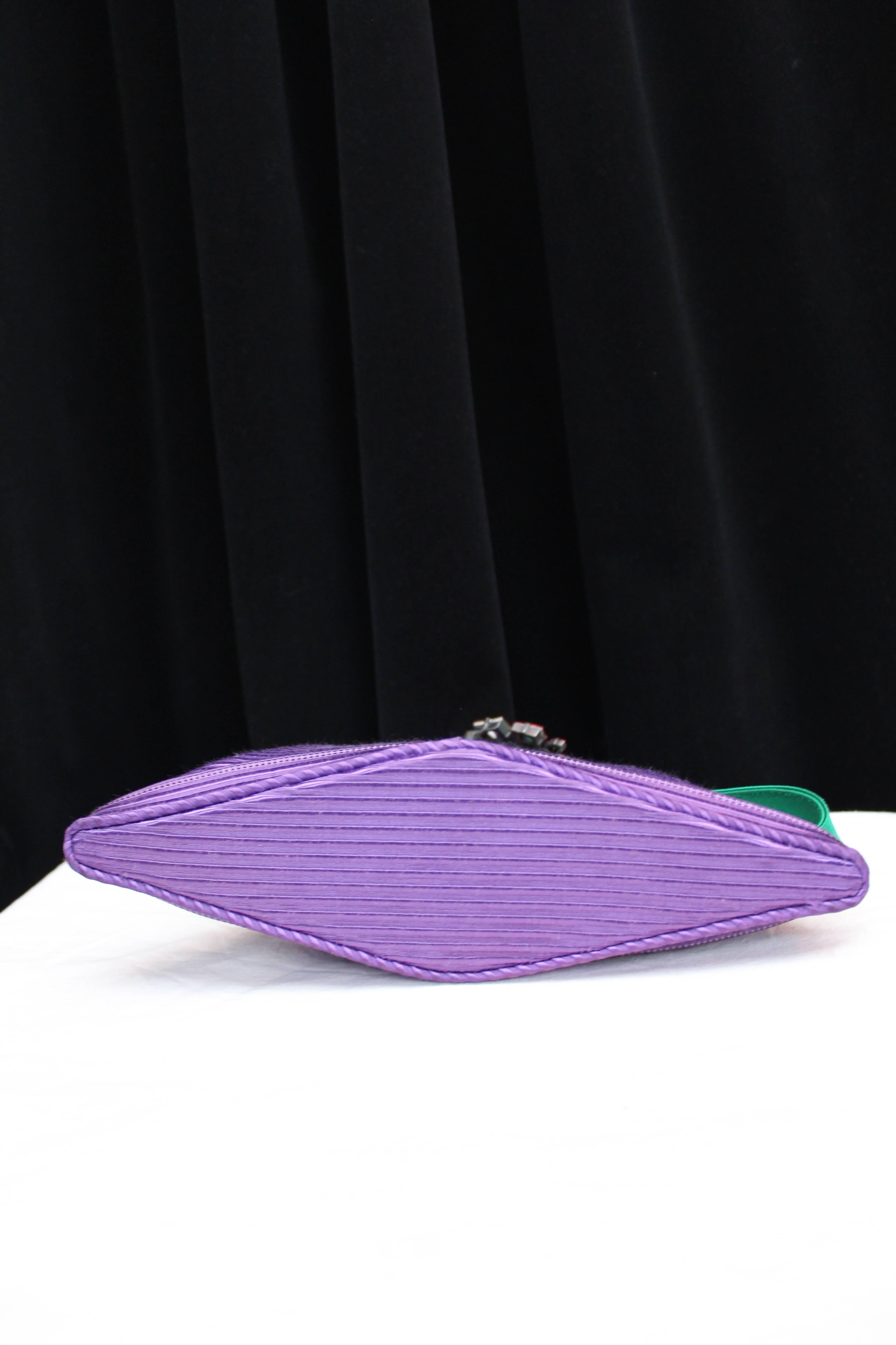 Renaud Pellegrino purple and green jewel evening bag 1