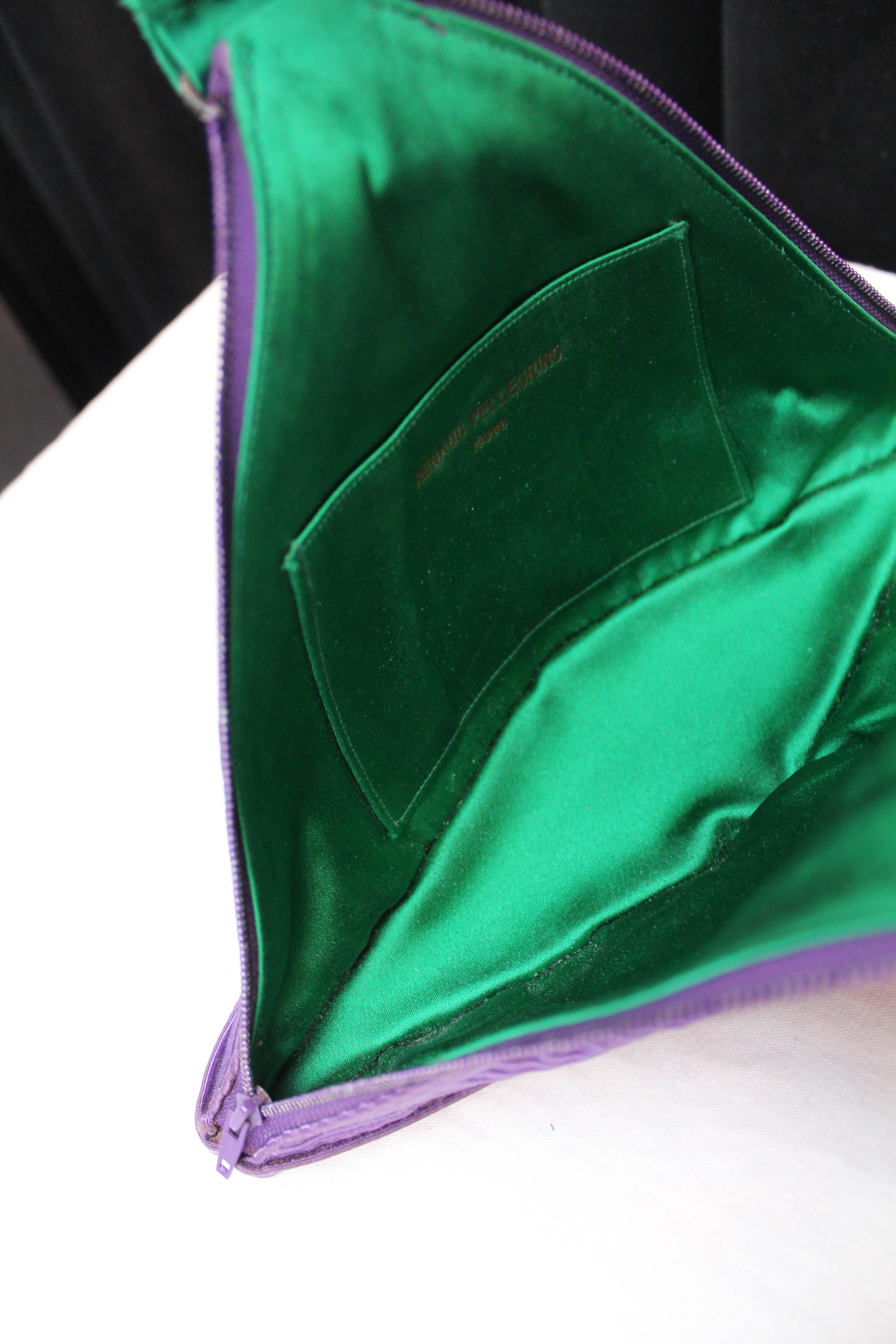 Renaud Pellegrino purple and green jewel evening bag 3