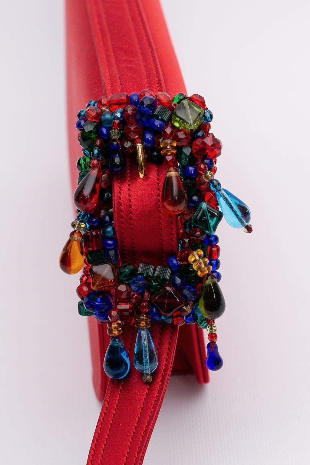 Rote Perlen-Tasche von Renaud Pellegrino im Angebot 1