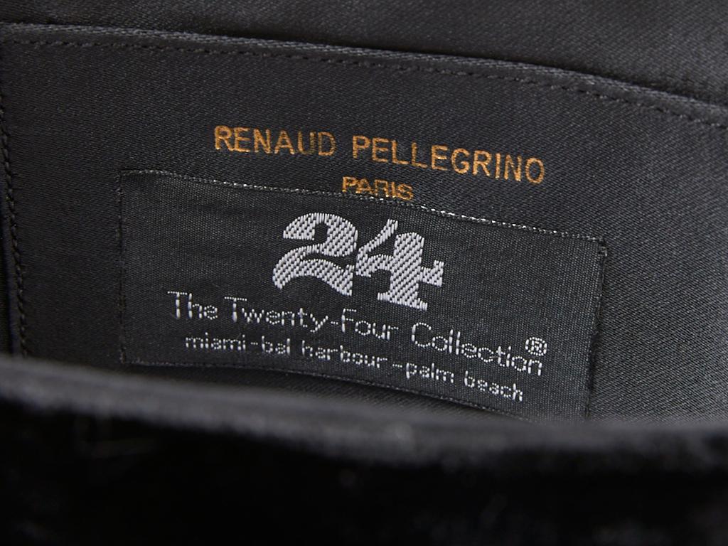 Renaud Pellegrino Velvet Handbag with Rhinestone Embellishment In Good Condition In New York, NY