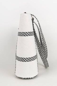 Renaud Pellegrino White and Black Raffia Handbag