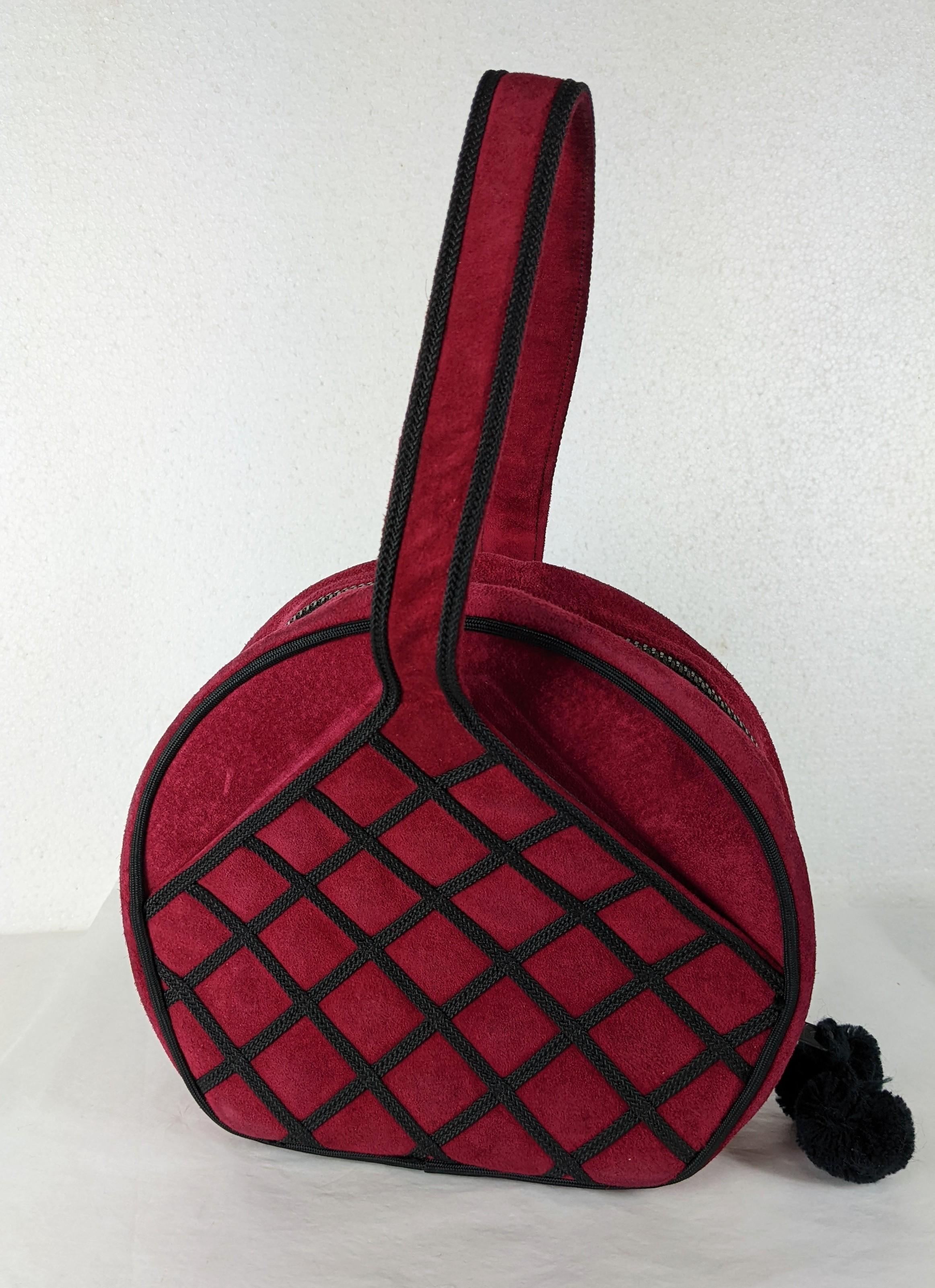 Rouge Renaud Pelligrino - Sac en daim et soutache rasberry en vente