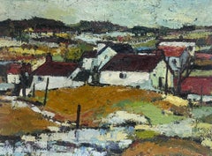 Valence Provence Red Roof Town South of France 1960's French Expressionist Oil