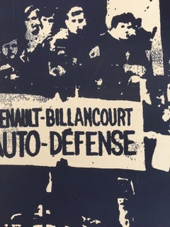 Renault-Billancourt Auto Defense 1968 Original Vintage Poster