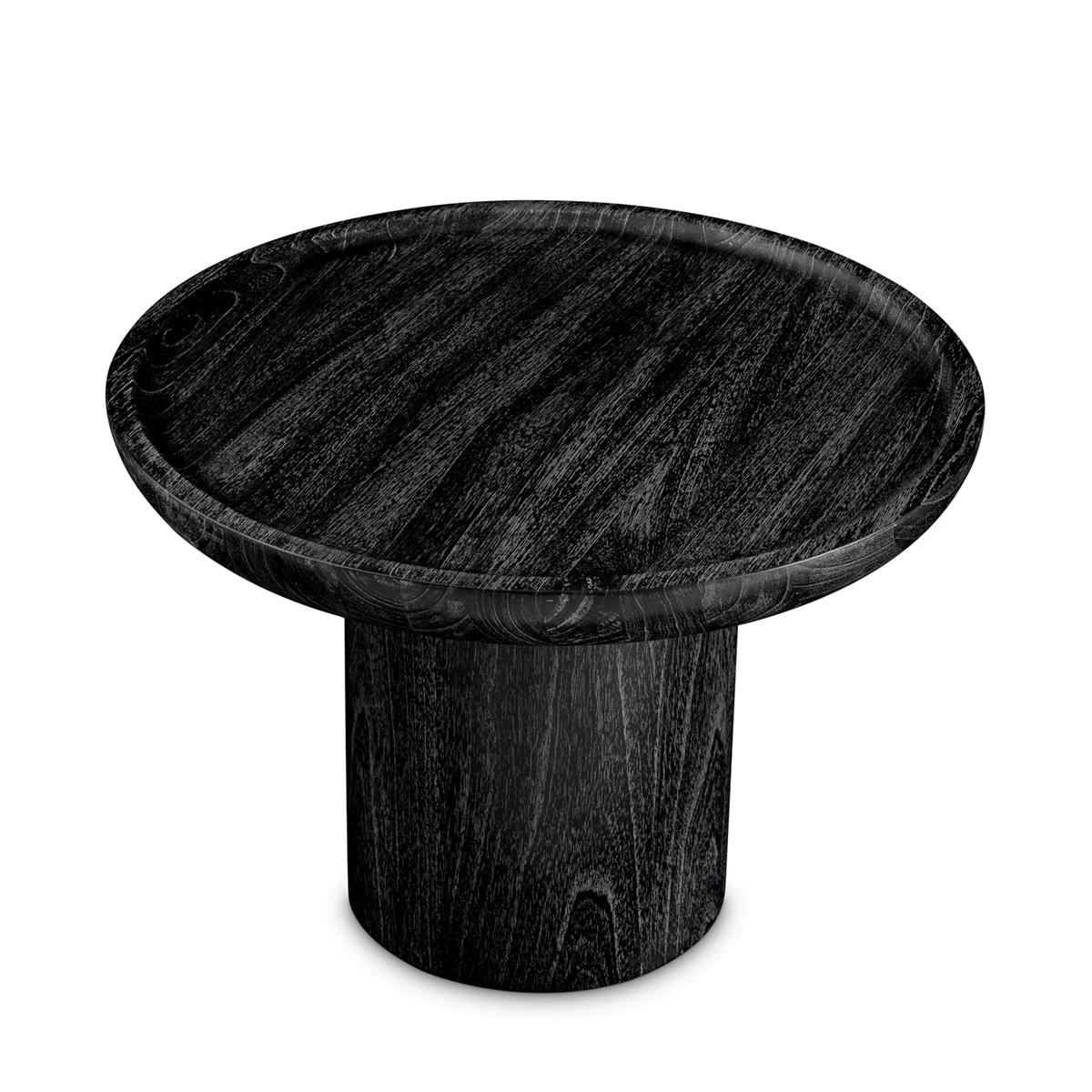 Table d'appoint Renaut avec toute la structure en exotique
Bois de mindi en placage gris foncé.