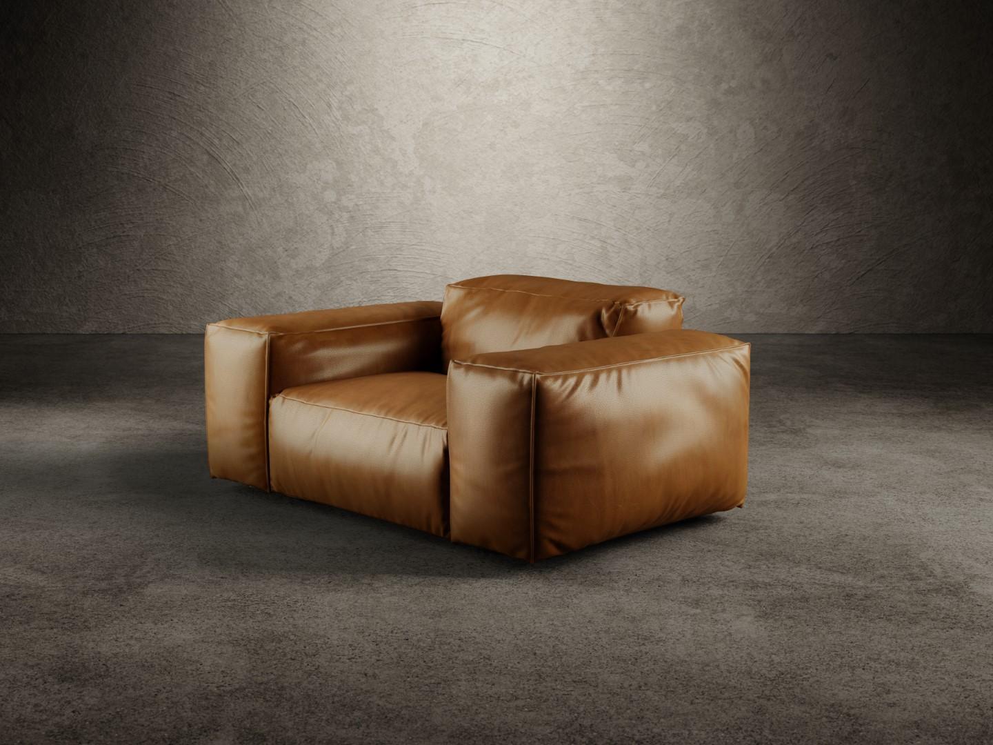 Modern Rencontre Moi Armchair Leather Brown For Sale