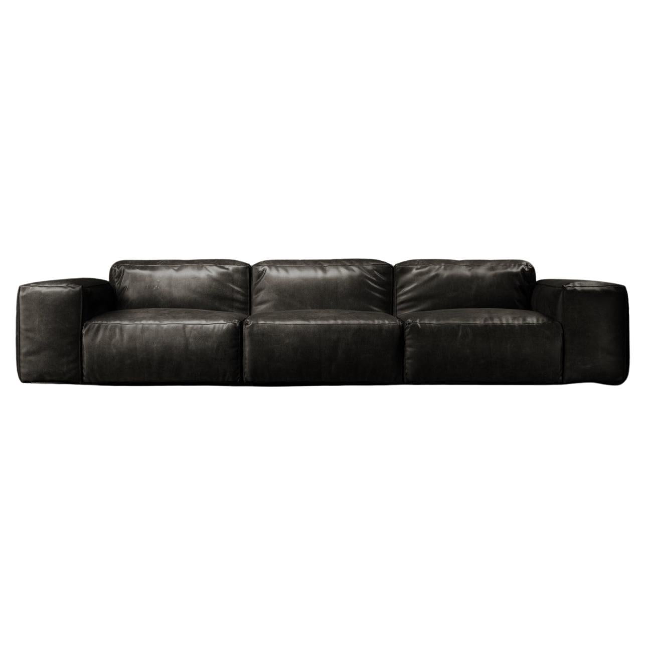 Rencontre Moi Modular Sofa Timeless Leather Black For Sale