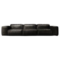 Rencontre Moi Modulares Sofa Timeless Leder Schwarz