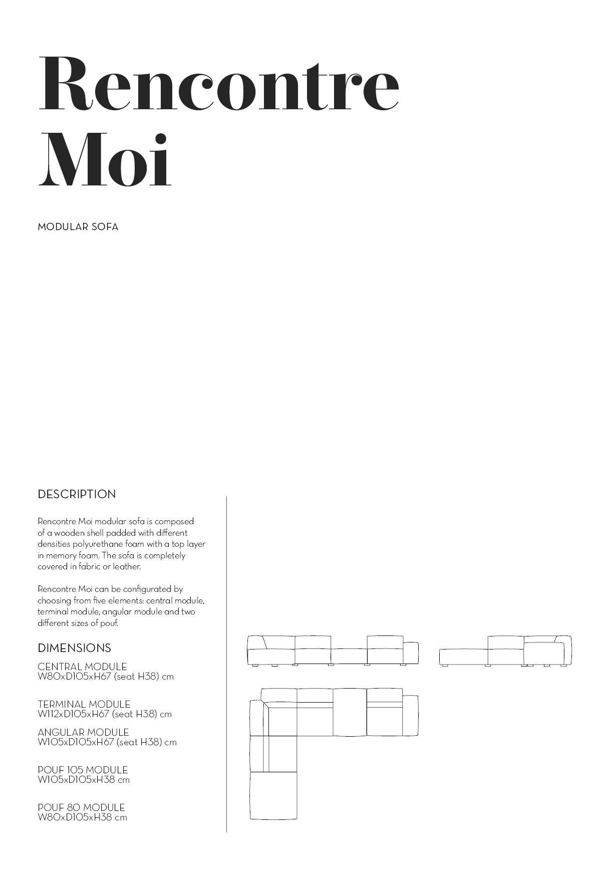 Rencontre Moi Modular Sofa Touch Sella cuir en vente 8