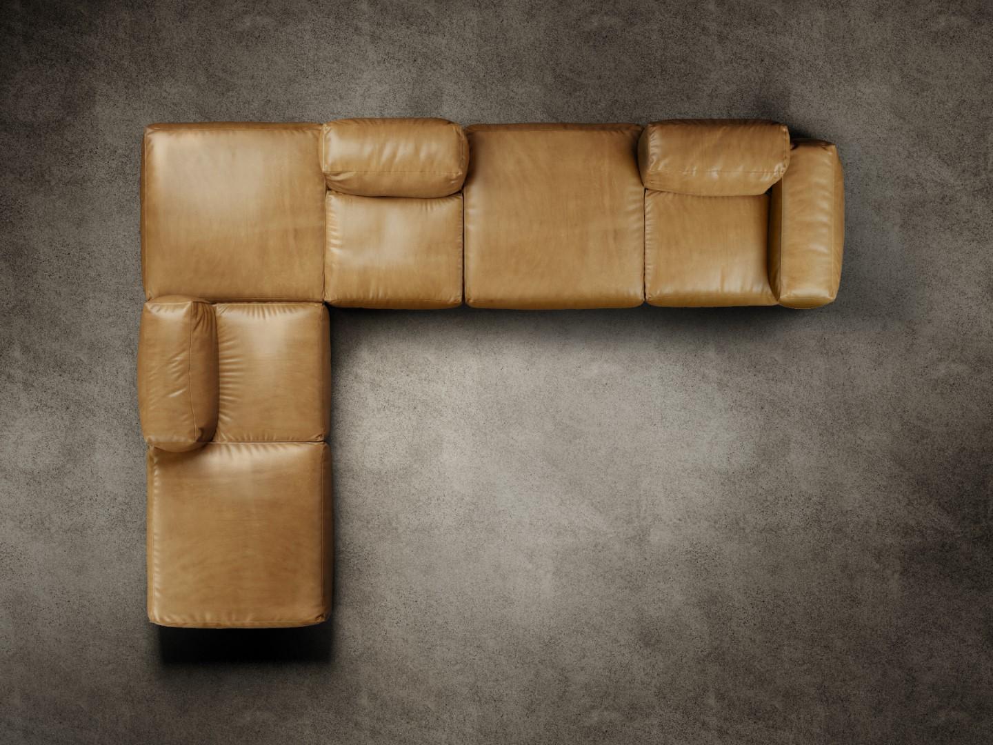 Modern Rencontre Moi Modular Sofa Touch Sella Leather For Sale