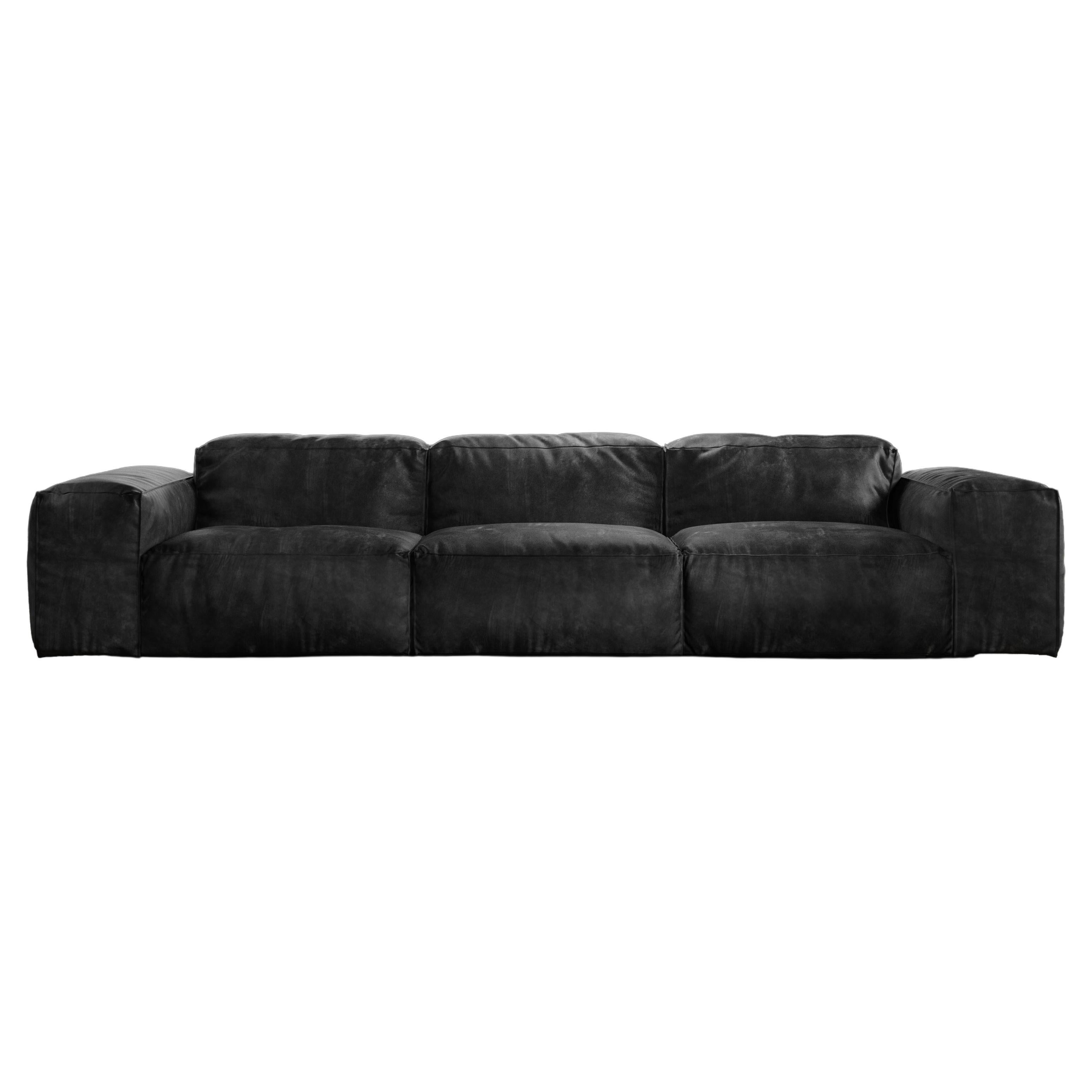 Rencontre Moi Sofa Three Seater Black Timeless Leather