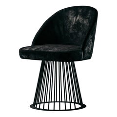Eden Chair in Black Pen Shell and Upholstered in Calf-Hair by R&Y