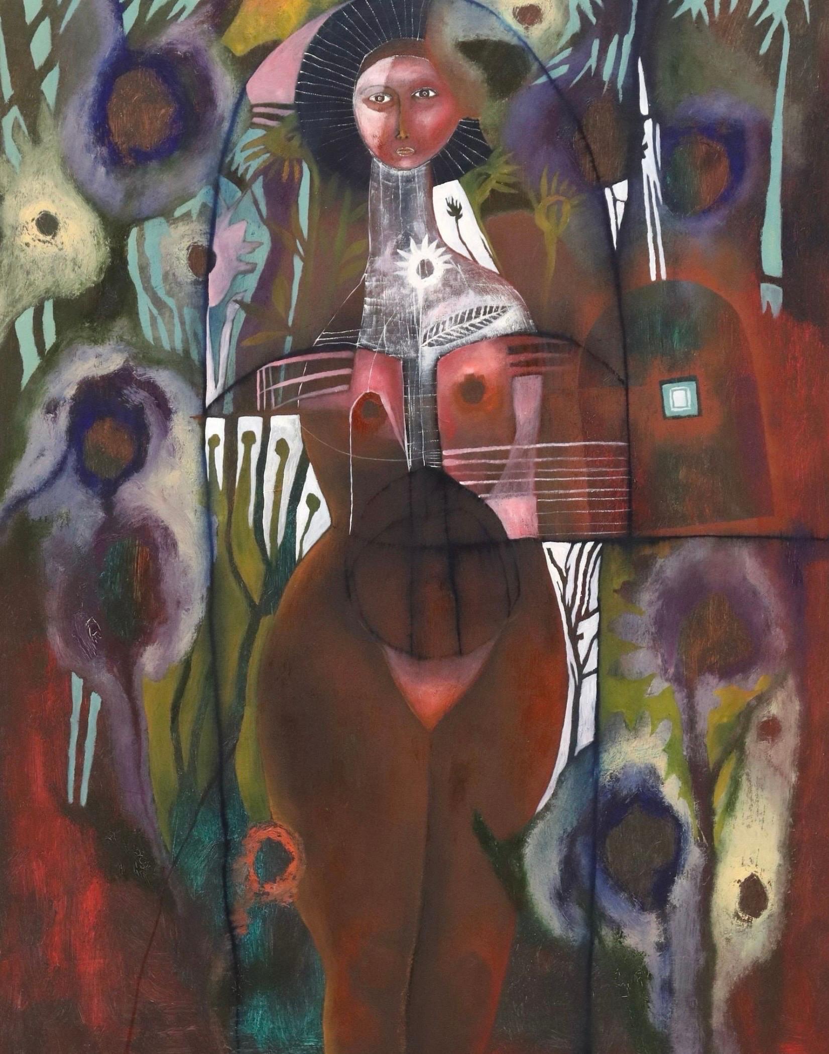 Rene Alavarado 2001 Abstract Woman Painting For Sale 5