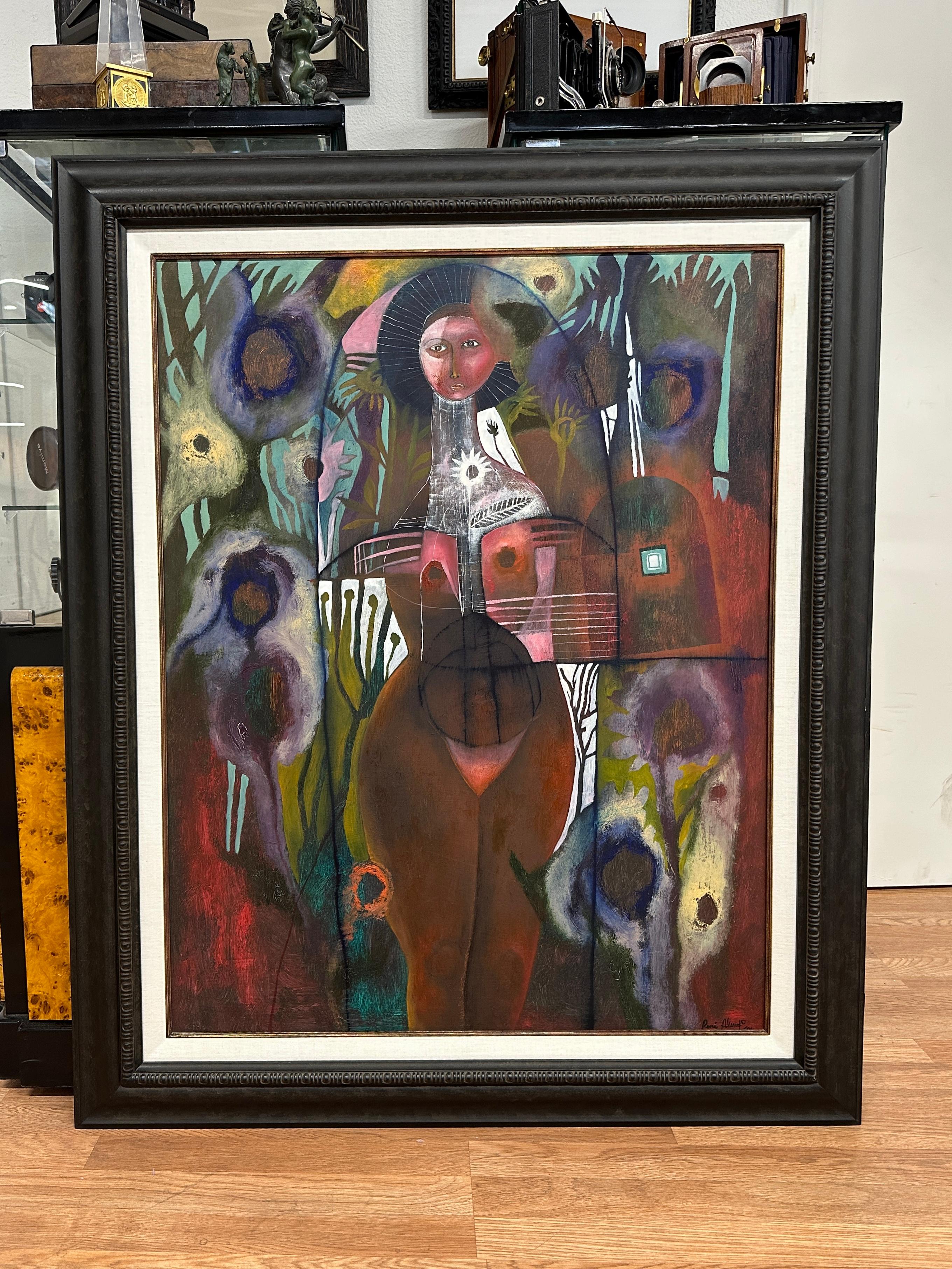 Rene Alavarado 2001 Abstract Woman Painting For Sale 3
