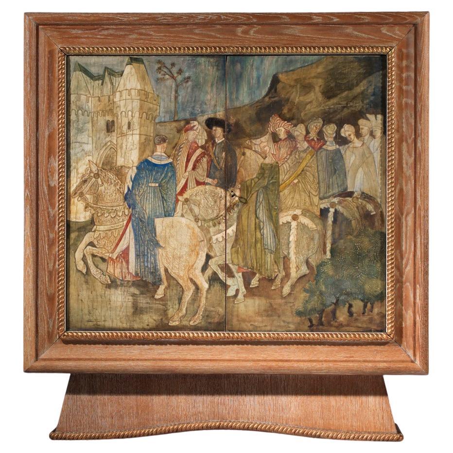 René and Gilbert Schmitt cabinet “Les Riches Heures du Duc de Berry” 1940s For Sale
